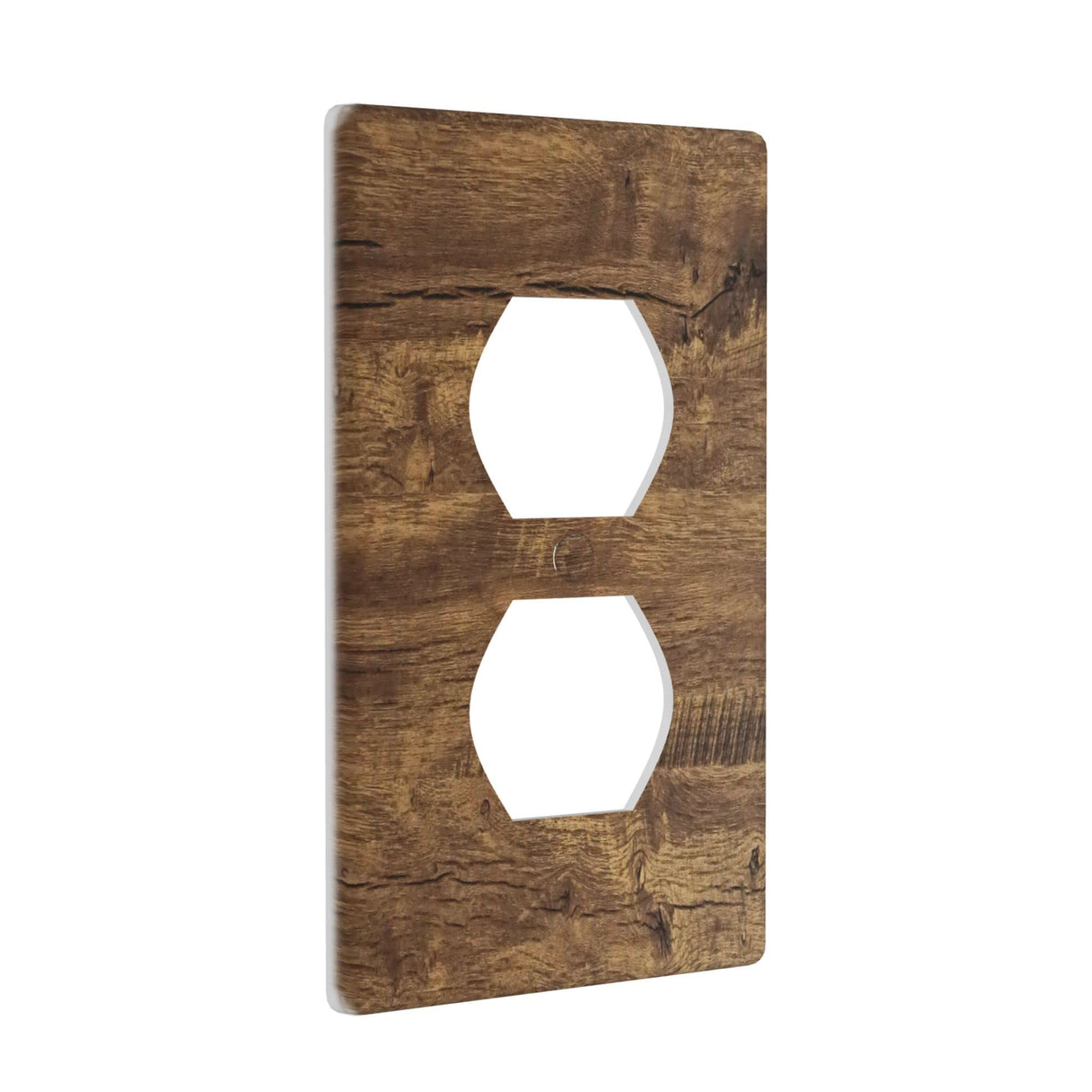 Rustic Wood Print Outlet Covers Wall Plate Single Duplex Receptacle Cover Electrical Outlet Plate Brown Farmhouse Decorative Switch Plate,4.50 x 2.76 Inch YWTZWT