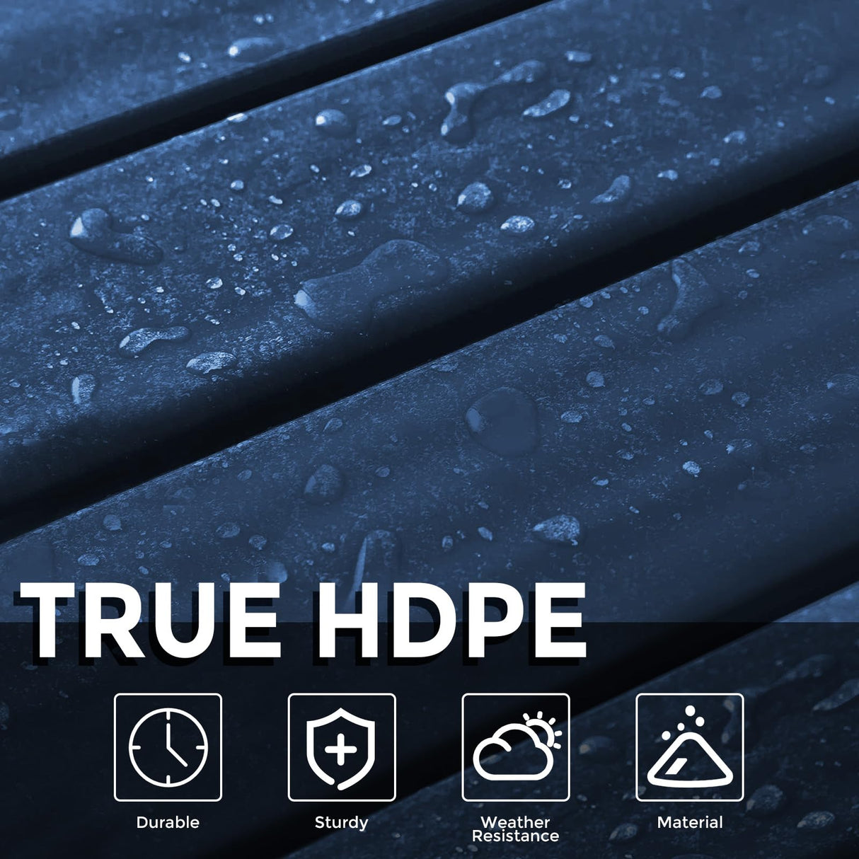 GARDENSTAR Adirondack Square Outdoor Side Table,2-Tier Storage Patio Side Table, HDPE End Tables for Backyard Pool Porch Garden Lawn(Blue) GARDENSTAR