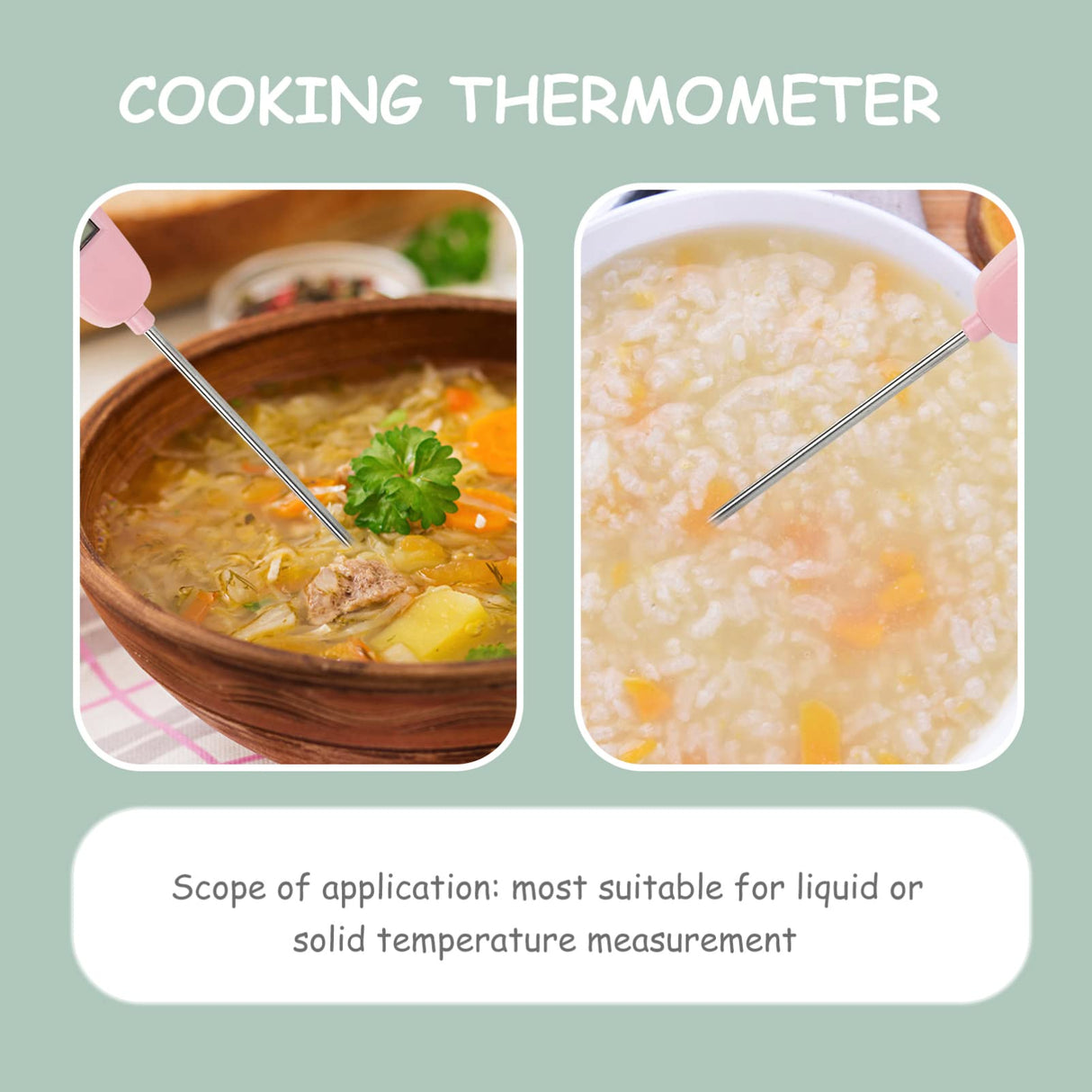 Kisangel Digital Meat Thermometer Cooking Instant Read Temp Probe 30℃~300℃ Read Digital Cooking Candle Liquid Making for Oil Deep Fry Oven Kisangel