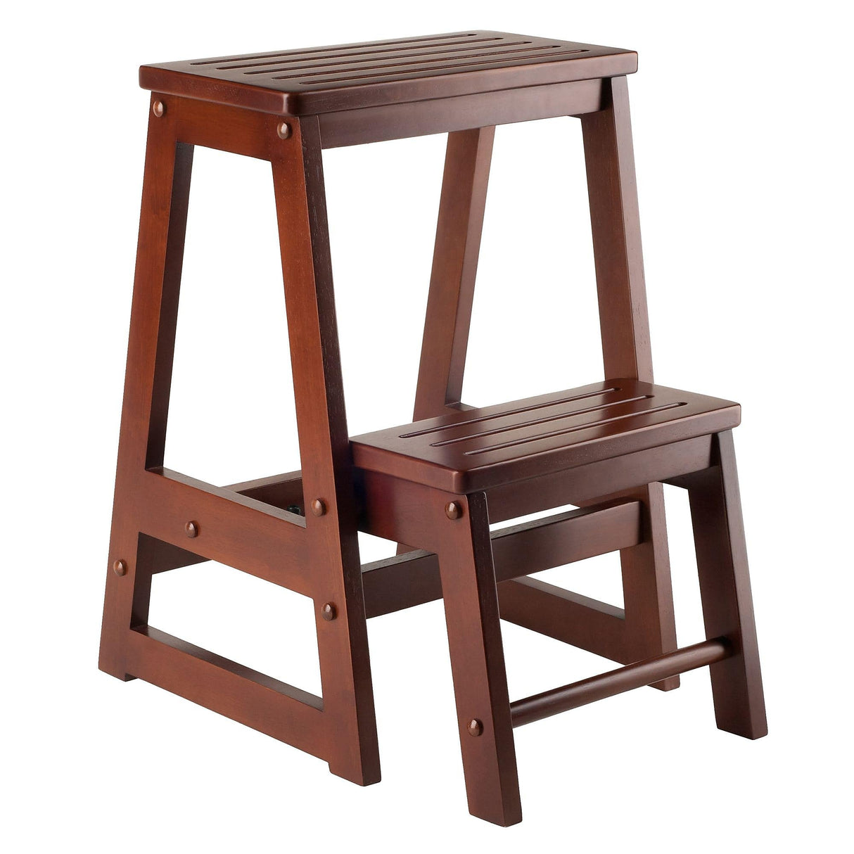 Winsome Beech Wood Double Step Stool, Antique Walnut (94022) Winsome