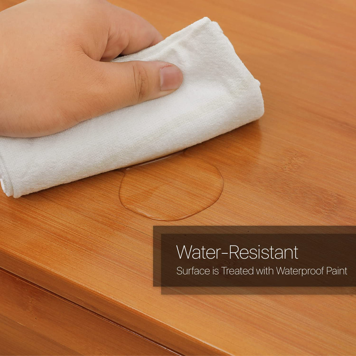 MoNiBloom Bamboo Bookcase with Acrylic Doors 5 Tier Free Standing Book Shelf Storage Organizer for Living Room Office Bedroom, Brown MoNiBloom