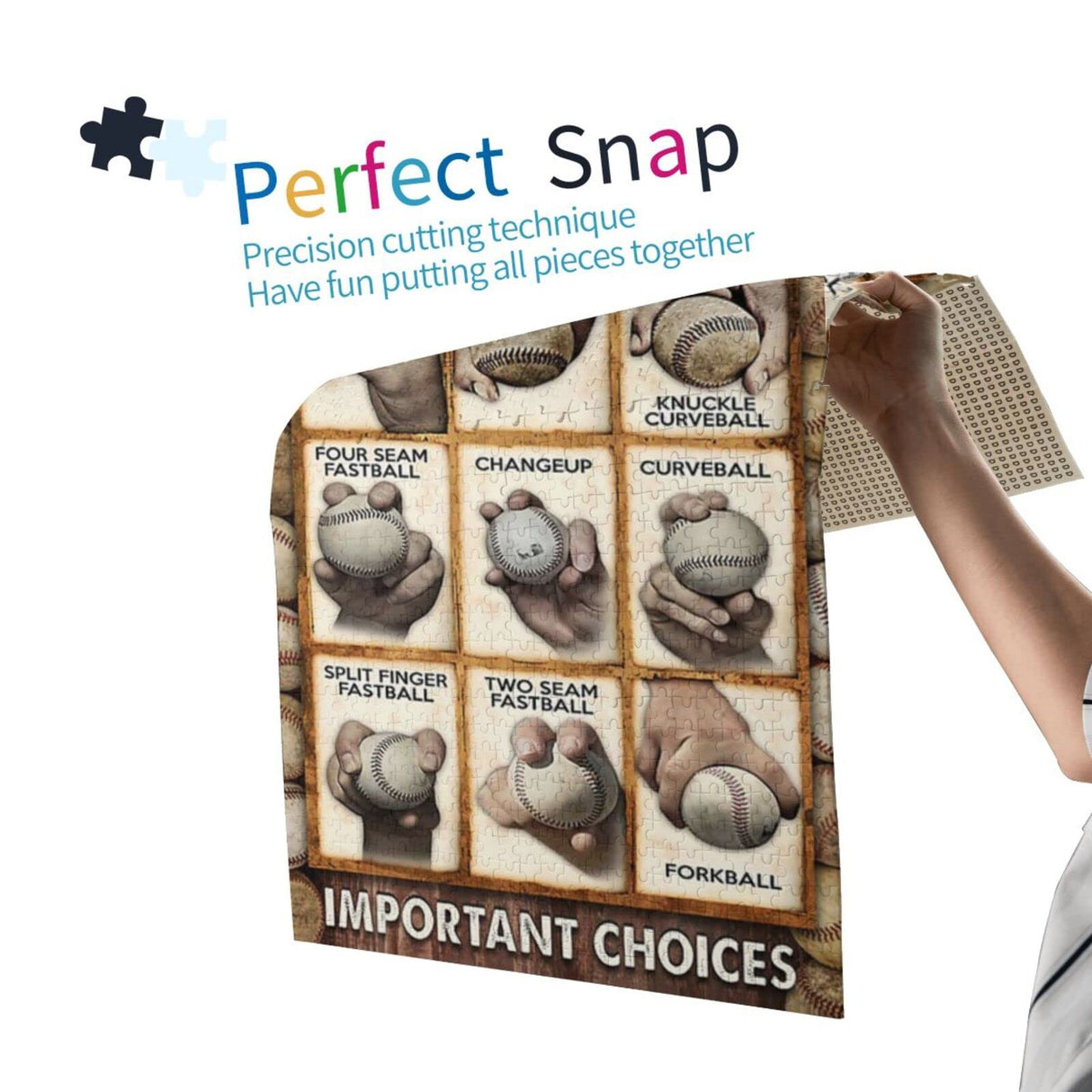 Baseball Pitching Grips Cheat Sheet 1000 Pieces Jigsaw Puzzles for Adults Children - Exercise Patience Puzzle Game - Education Intellectual Large Puzzle Game Toys Gift WZVZGZ