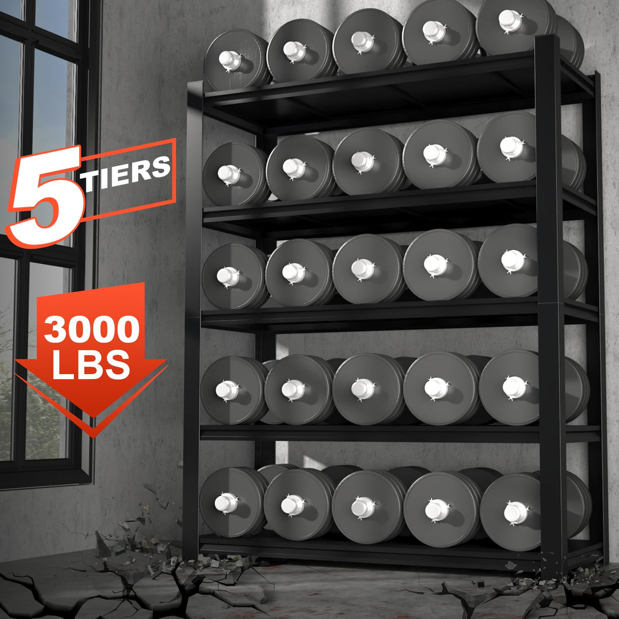 GREATMEET 84" H Heavy Duty Garage Shelves, 3000LBS Load Metal Storage Shelving, 24" D x 47" W x 84" H Storage Rack Shelf for Shed, Garage, Pantry, Basement GREATMEET