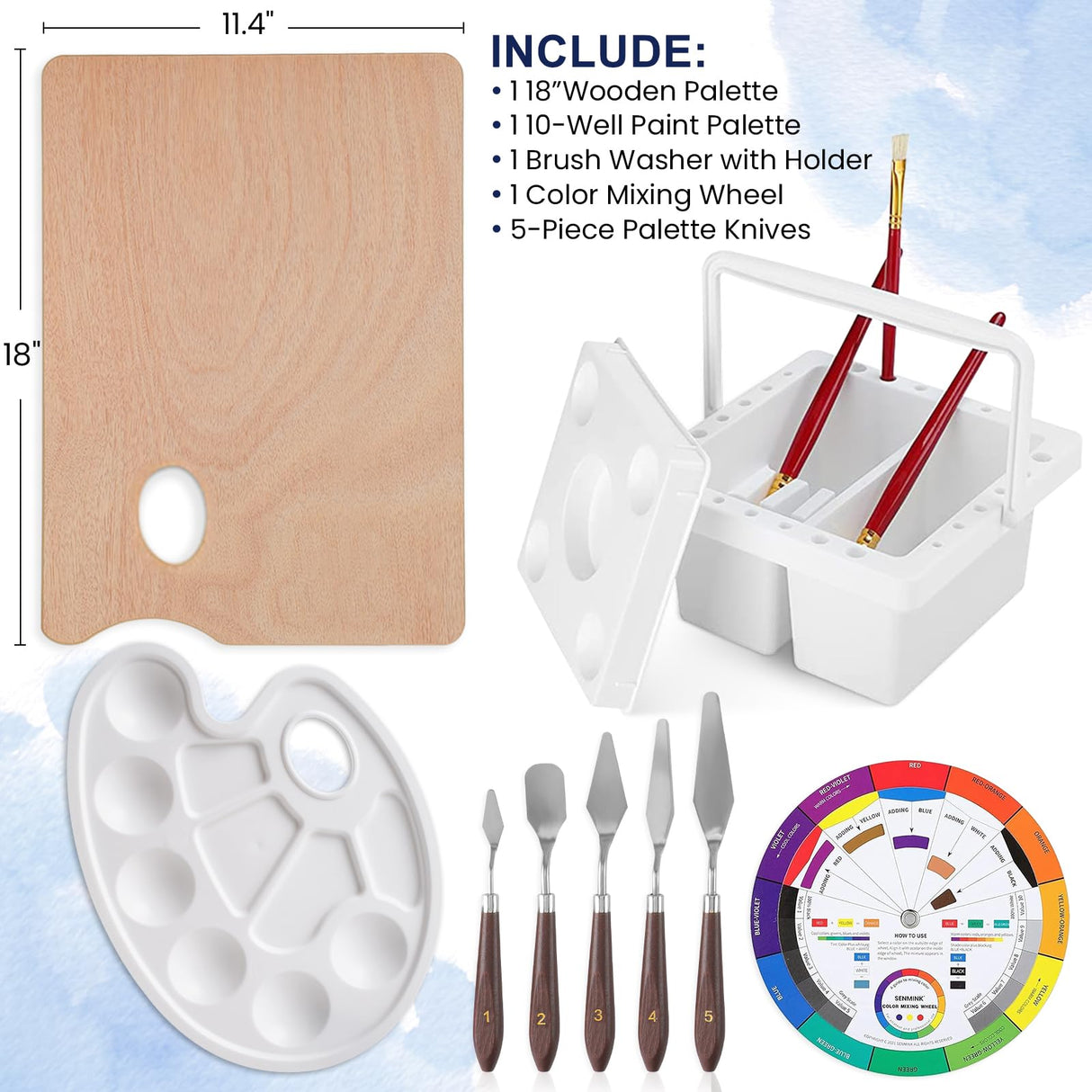 196Pcs Deluxe Artist Painting Set with French Easel, 48 Colors Acrylic & Oil Paints, 24 Colors Watercolor Paints, Art Paint Supplies for Artists, Beginner & Adults Senmink