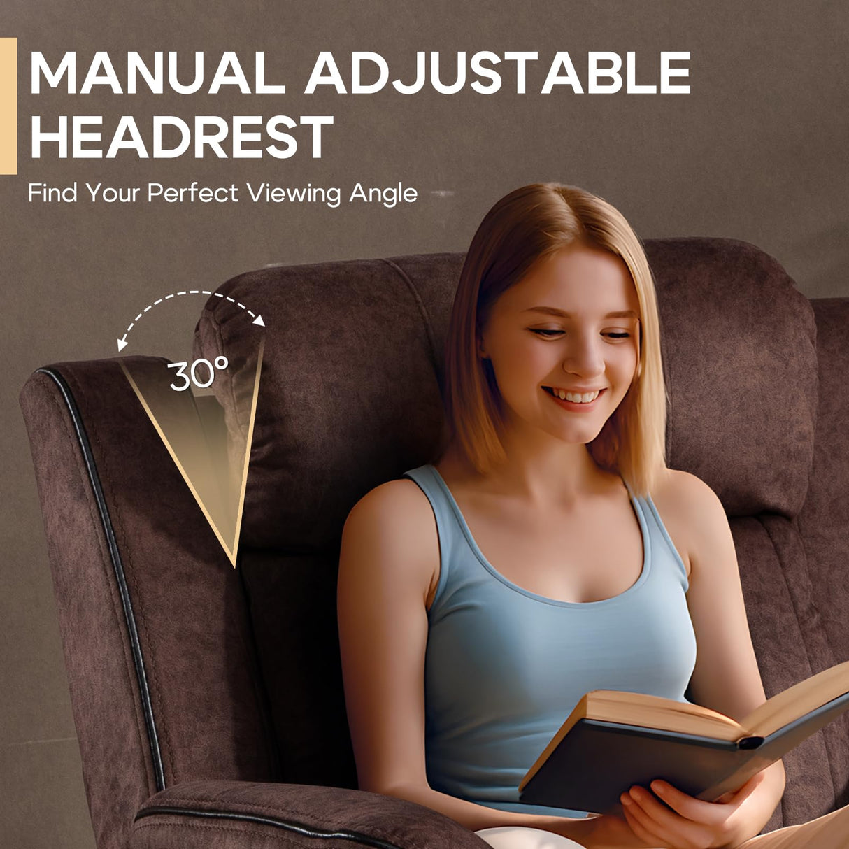 Zero Gravity Power Reclining Loveseat Sofa with Adjustable Headrests, Power Loveseat Recliner with Console, Electric 2-Seater Recliner Couch with Charging Port for Living Room (Velvet, Brown) CALIVIA