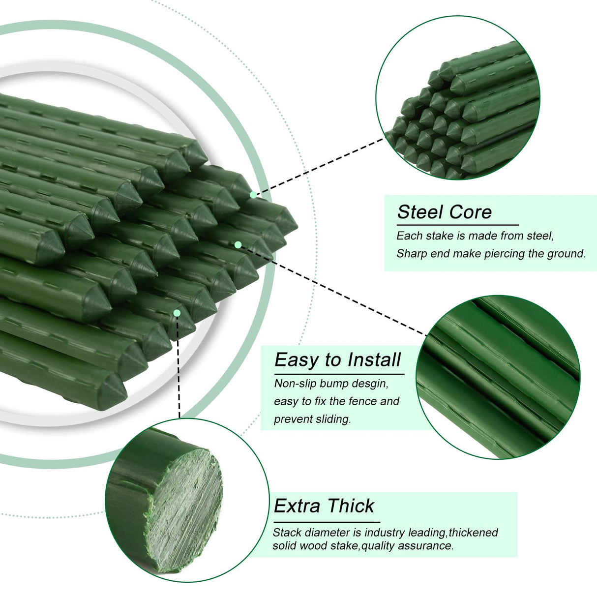 Safety Fence Plastic Mesh Fencing Roll,1 Roll with 25 Steel Stakes, Temporary Reusable Netting for Pool Fence, Garden, Construction ACTREY