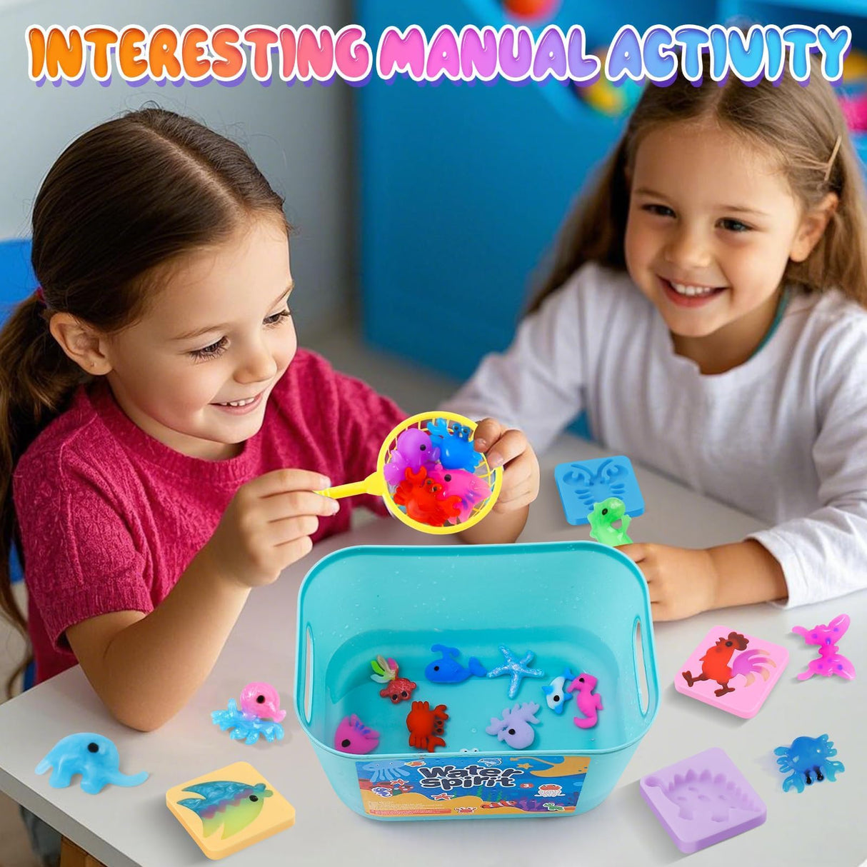 Magic Water Elf Toy Kit, Aqua Water Fairy Water Gel Kit for Kids, Water Elf Toy with 12 Magic Gel and 18 Shape Mold, Arts & Crafts DIY Set for Boys Girls Birthday Gifts Make Your Own Squishies MACALOCA