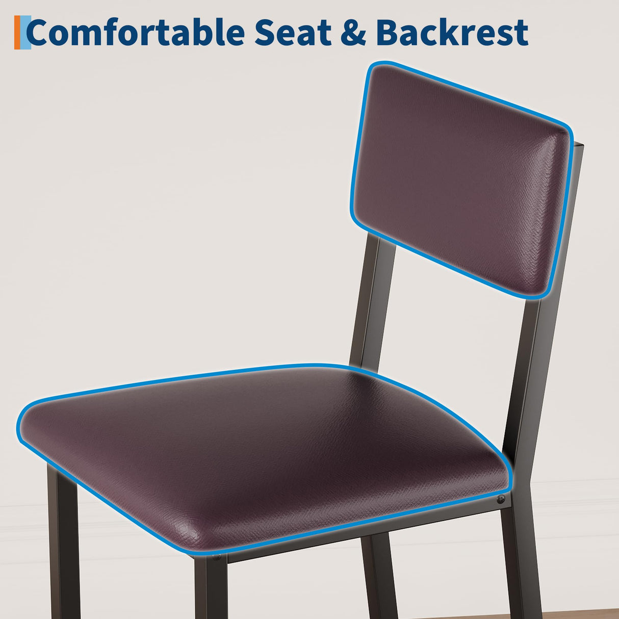 IDEALHOUSE Dining Table Set for 4 w/Footrest & Corner Protector, 5-Piece Kitchen Table Set with Counter Height Table & 4 Upholstered Bar Stools, for Kitchen Room, Apartment, Pub,Retro Brown IDEALHOUSE