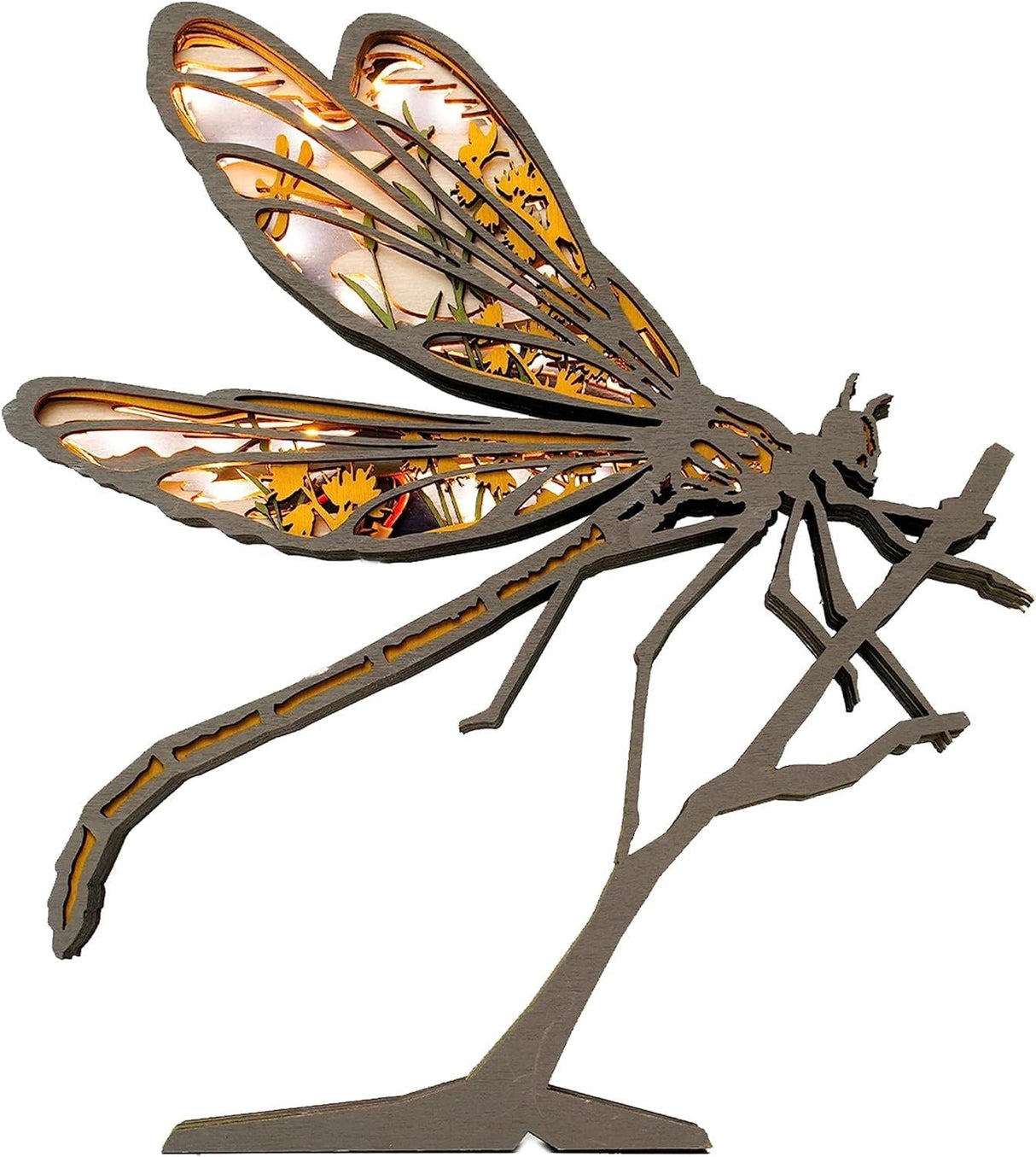 3D Wooden Animal Carving LED Night Light, Wood Carving Light, Modern Home Decoration, Decorative Tables, Cabinets, Living Rooms, Bedrooms, Offices, Farmhouses, Bookshelves, Perfect Holiday Gifts Tivisiy