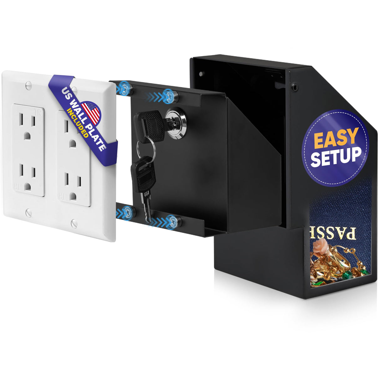 Elder Welder® Wall Outlet Hidden Safe with Key Lock | The Sneaky Way to Trick Thieves | Easy to Install | 100% Real Wall Plate | Wall Hidden Safe for Money | Elevated Choice Over Book Safe or Can Safe Elder Welder