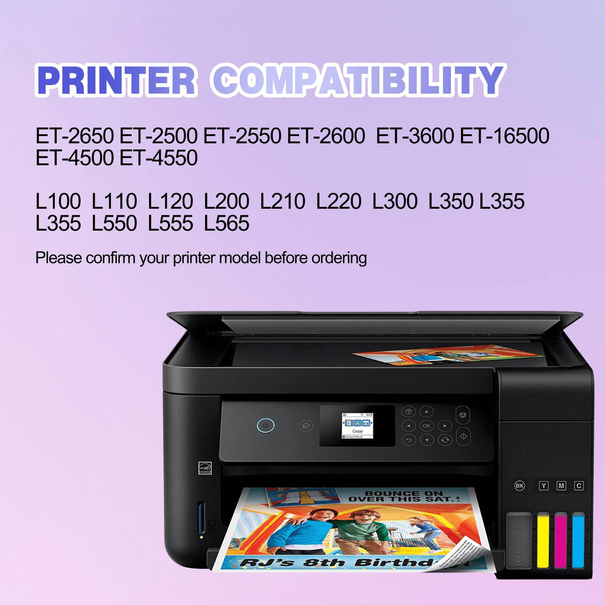 JoyPrinting 664 Ink Refill Bottles Replacement for T664 Ink Work for ET-2650 ET-2500 ET-2550 ET-2600 ET-4500 ET-3600 ET-16500 L100 L110 L120 L200 L210 L300 L350 L355 L550 L555 Printers (5 Pack) JoyPrinting