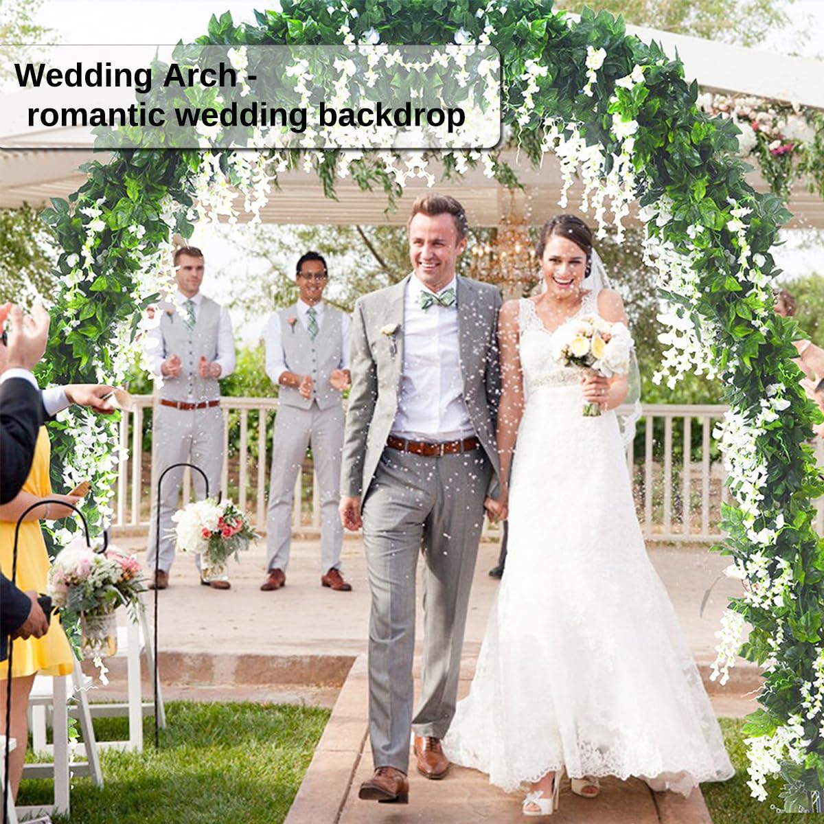 Garden Arch Trellis for Climbing Plants Outdoor Metal Trellis Wedding Arch Frame Assemble Freely 2 Sizes for Roses Vines Bridal Party Decoration, Black AngyangguoJi