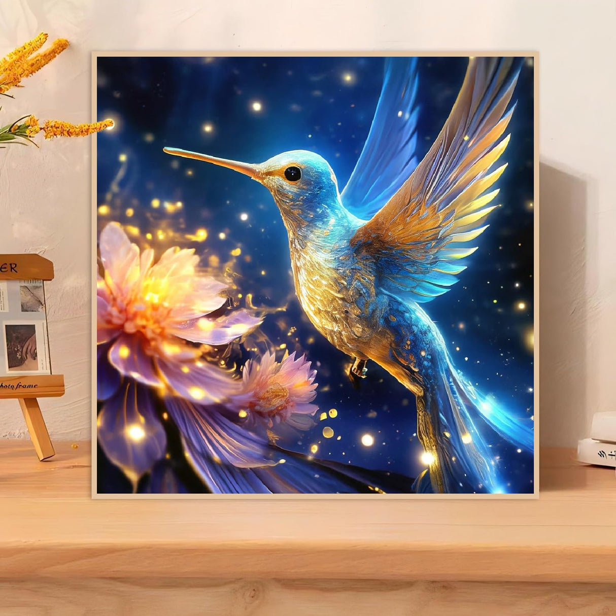 Bird Diamond Art Kits for Adults,DIY Hummingbird Diamond Painting Kits,Round Diamond Dots for Adult,5D Full Drill Painting Kit Art and Crafts for Adults Home Wall Decor 14 X 14inch CEUHROG