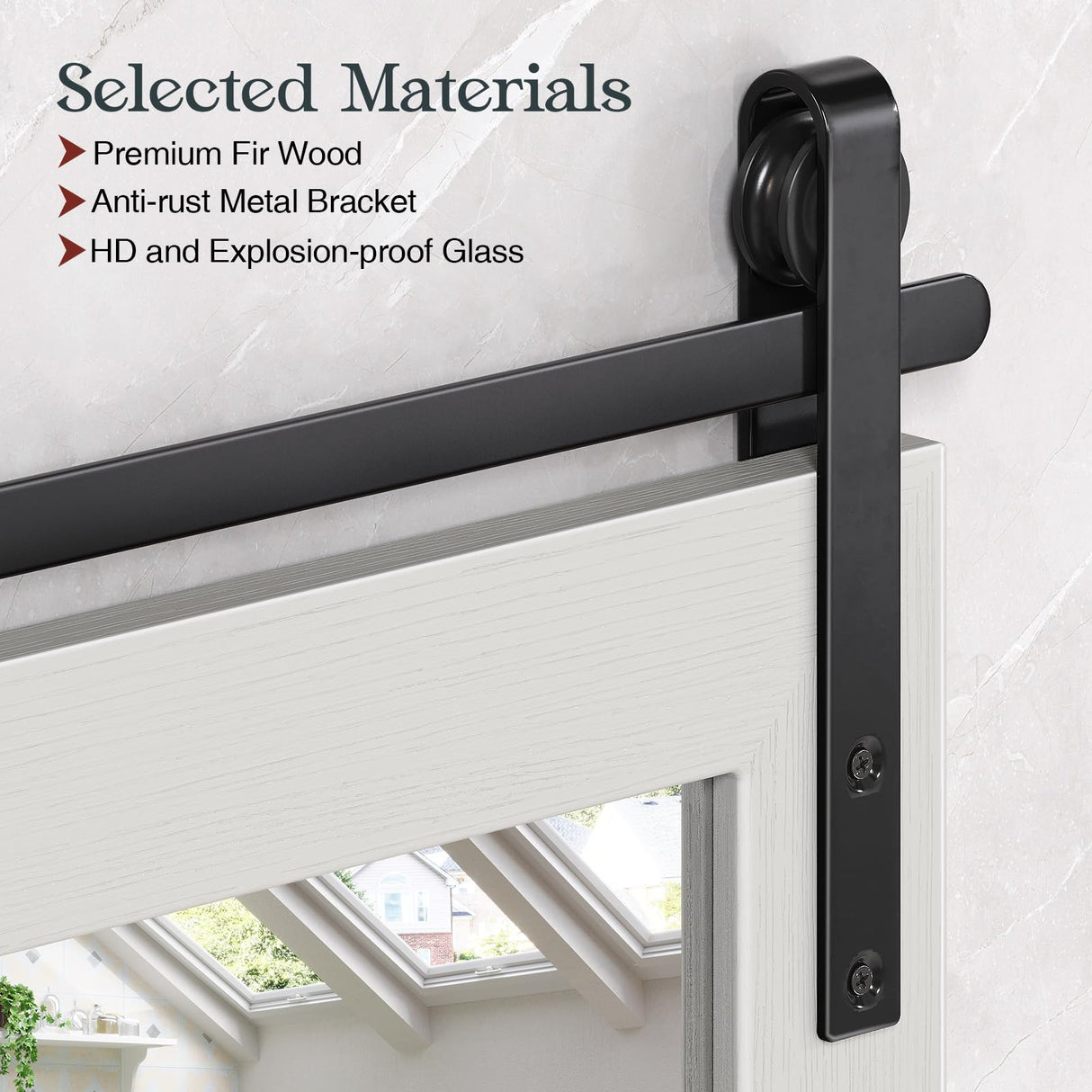 Mestikits Farmhouse Mirror 41x26 Inch, White Rustic Bathroom Mirror, Vanity Wood Framed Rectangular Wall Decor Mirrors for Entryway, Living Room, Bedroom Mestikits