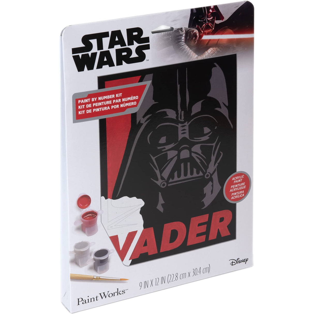 Dimensions PaintWorks Darth Vader Star Wars Paint by Number Kit for Adults and Kids, Finished Project 9" x 12", Multicolor 7 Piece Dimensions