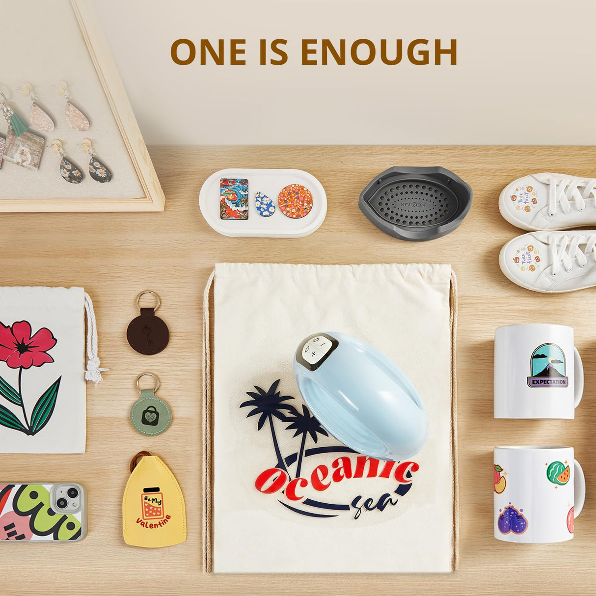 HTVRONT Mini Heat Press - 3 in 1 Heat Press Machine for T-Shirts Mugs Hats with Customized Temp & Time, Larger Curved Flat Heat Plate, Mini Iron Digital Display Memory Function Insulated Base HTVRONT