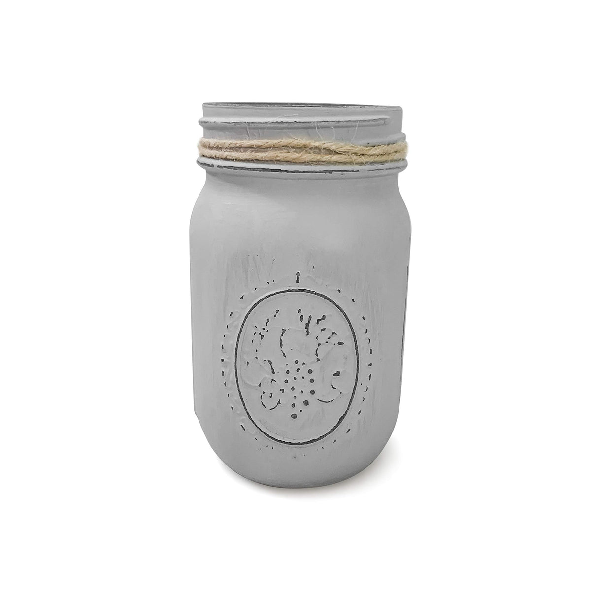 Light Gray Centerpieces for Tables, Gray Painted Mason Jars for Centerpieces, Gray Pen Holder, 16 oz Pint Jar, Elephant Baby Shower Centerpieces, Mason Jar Home Decor, Boy Baby Shower Decor Rustic VivasFlowerShop