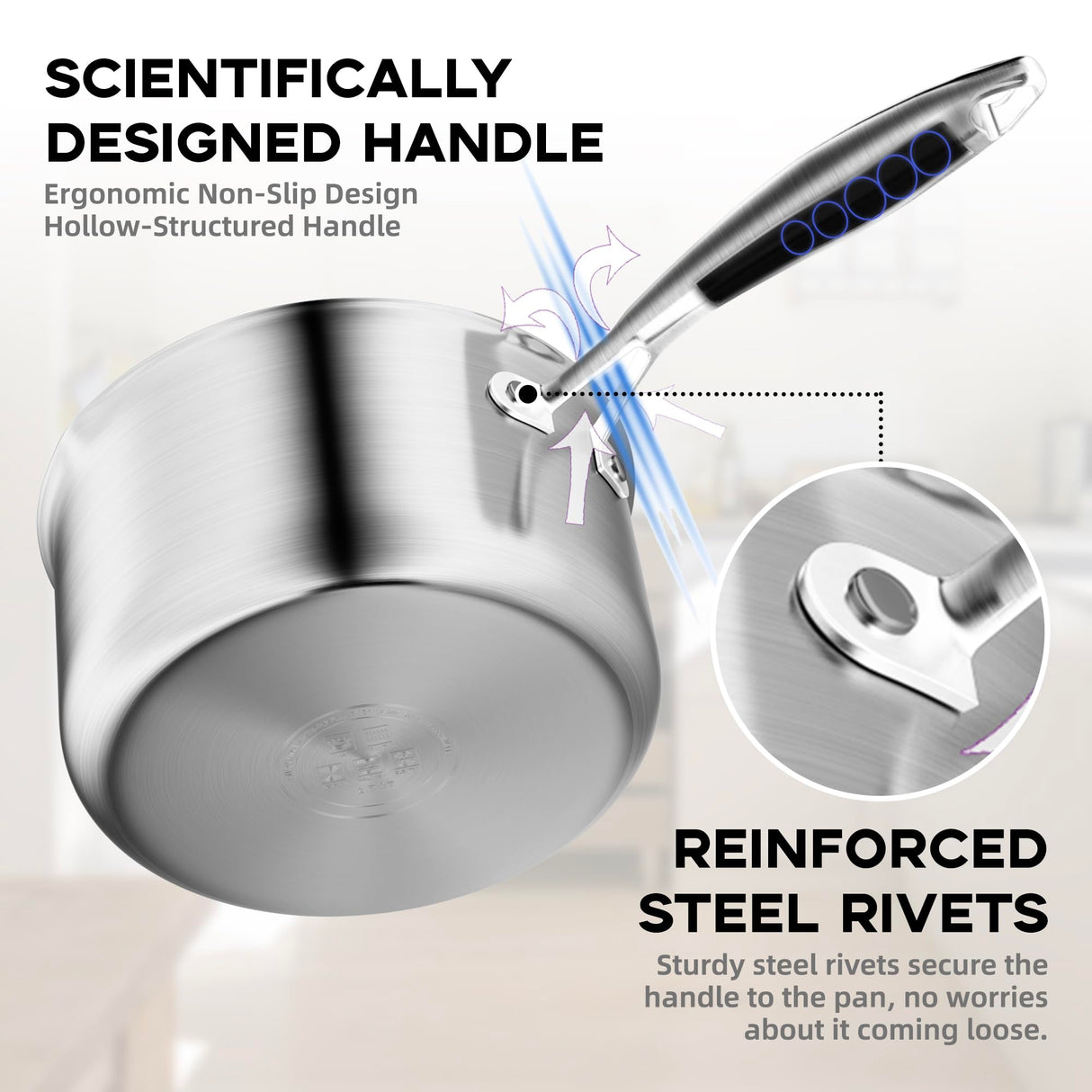 Leetaltree 2.5 Quart Stainless Steel Saucepan with Steamer Basket, Tri-ply Construction, Versatile Sauce Pan with Double-sized Drainage Lid - Perfect for Cooking Gravies, Pasta, Vegetable and More Leetaltree