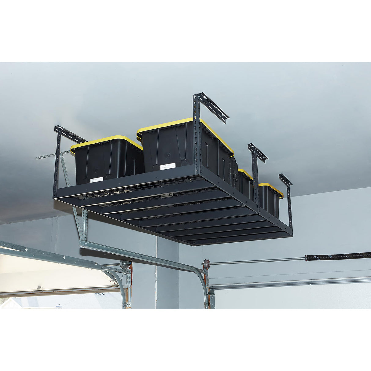 Klutch Overhead Garage Storage Rack — Adjustable Height, 96in.L x 48in.D x 23–37in.H Klutch