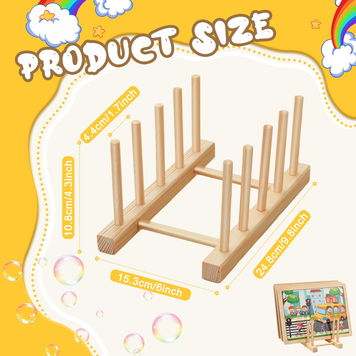 Barydat 2 Pcs Wooden Puzzle Display Stand Jigsaw Holder Rack Puzzle Storage Organizer Shelf for Adults Craft Collection Lovers Barydat