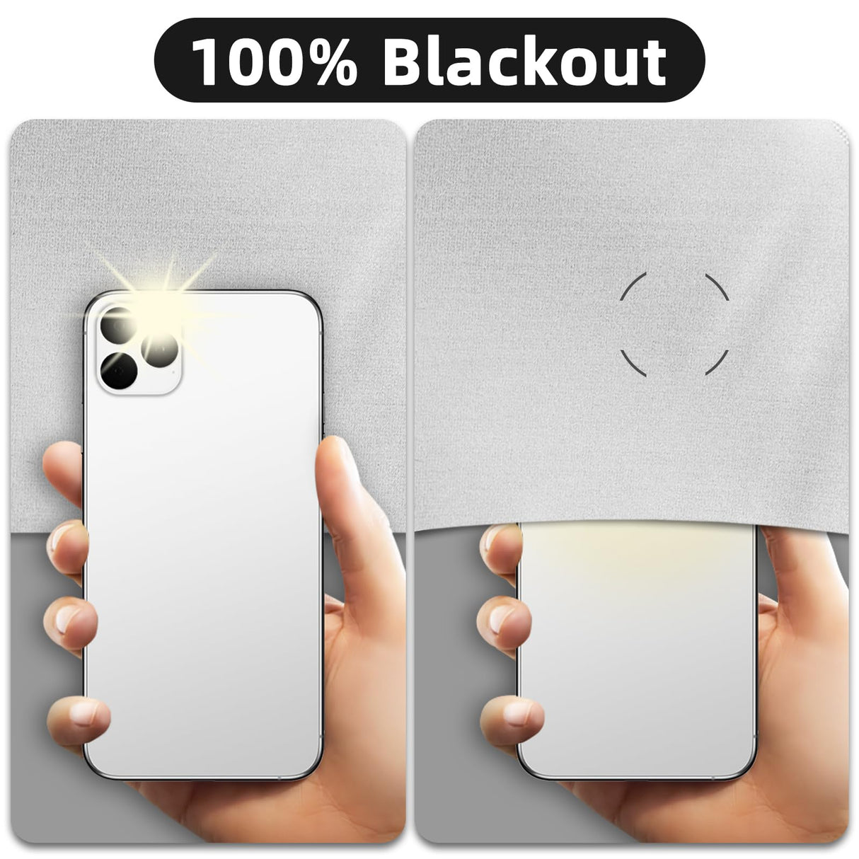 DUOFIRE Blackout Curtains for Bedroom 79" x 57", Portable Window Blackout Blinds No Drill Room Darkening 100% Blackout Shades Temporary Blackout Window Cover for Nursery Travel RV (Silver-Silver) DUOFIRE