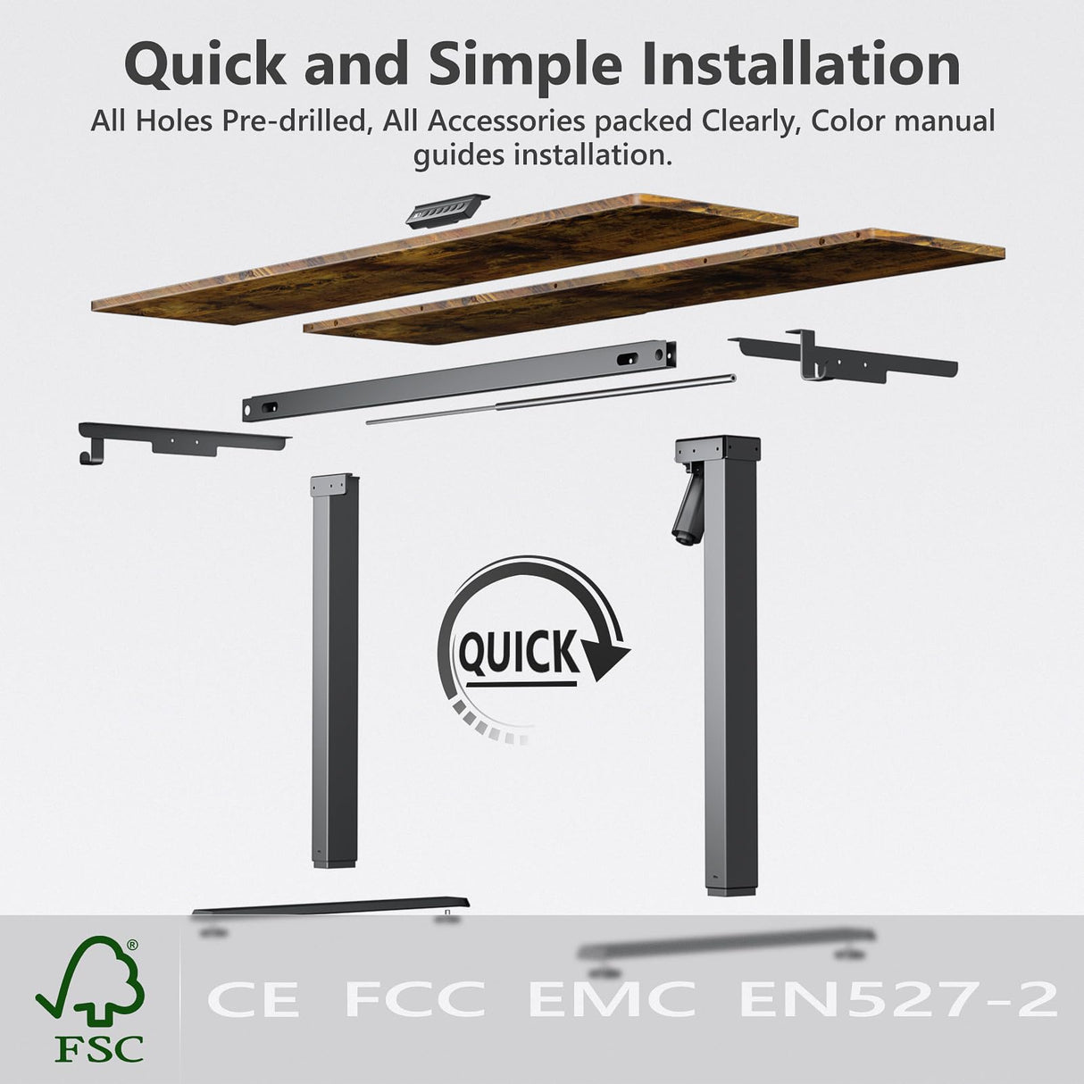 VVENACE 55 x 24 Electric Standing Desk Adjustable Height 4 Memory Preset, 4 Wheels, 2 Headphone Hook, Home Office Desk, Stand Up Sit Stand Desk Computer Table, Splice Board Black VVENACE