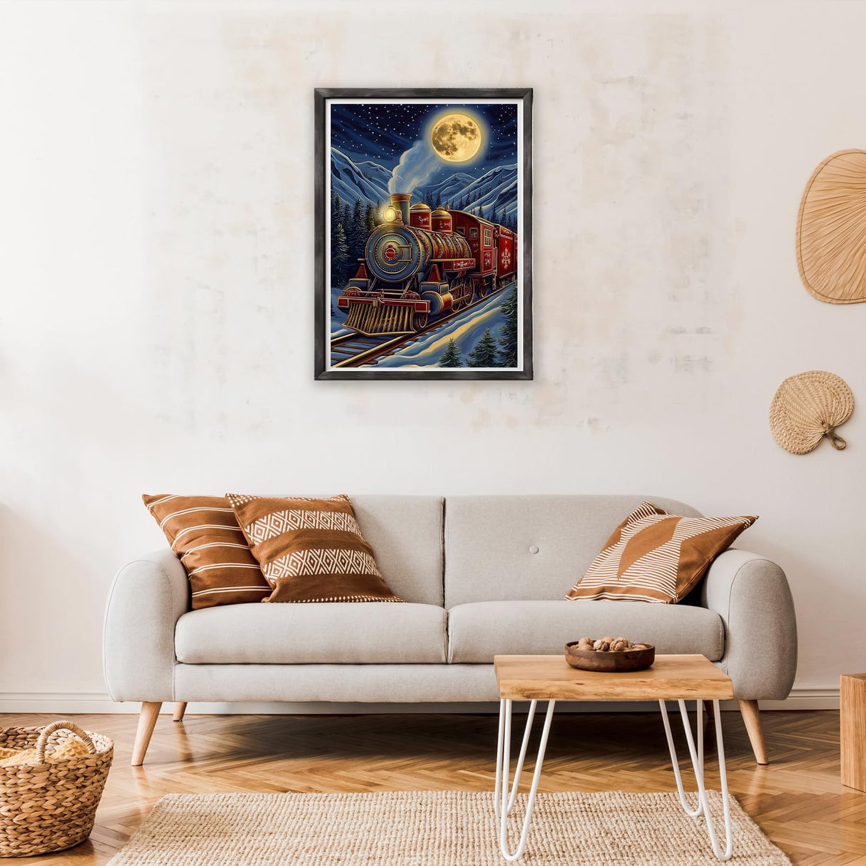 NAIMOER Christmas Diamond Art Kits for Adults Beginner, Christmas Train 5D Diamond Painting Kit, Full Drill Gem Art DIY Paint by Diamonds Dot, Diamond Painting Crafts for Home Wall Decor 12x16inch NAIMOER