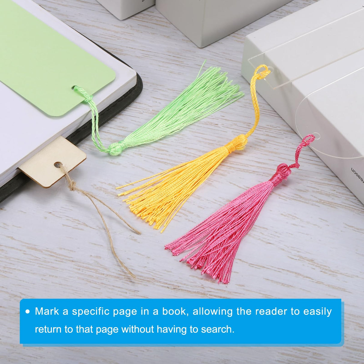 PATIKIL 5.9" x 1" Blank Acrylic Bookmark, 15pcs Heat Transfer Rectangle Clear Book Marks Page Markers with Gold Tassel for Women Book Lover DIY Projects Gift PATIKIL