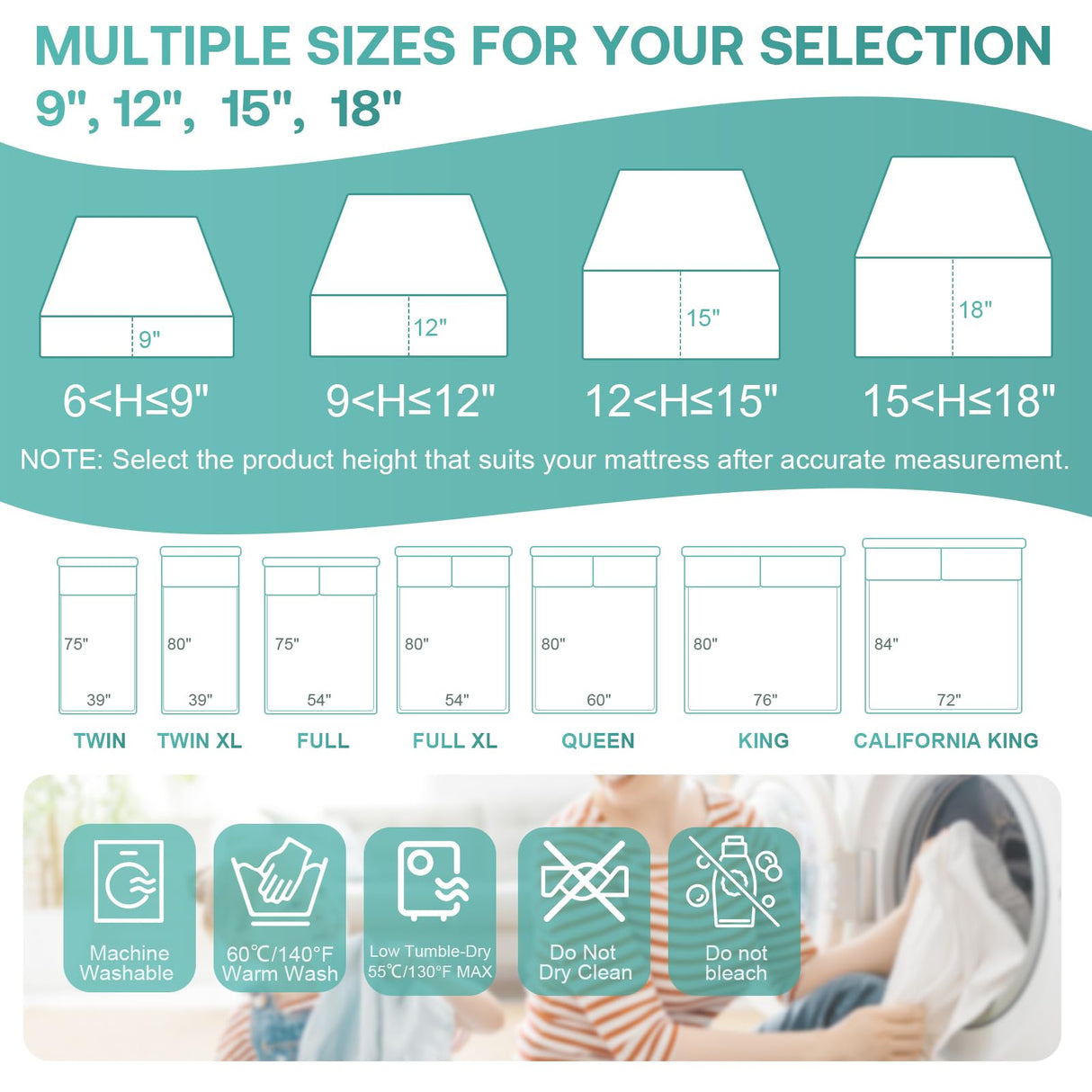 WINKAURA King Waterproof Mattress Encasement 76"x 80" Fits 16-18 Inch Deep, Zippered Mattress Protector Cover with Breathable Skin-Friendly Premium Terry Top Fabric WINKAURA