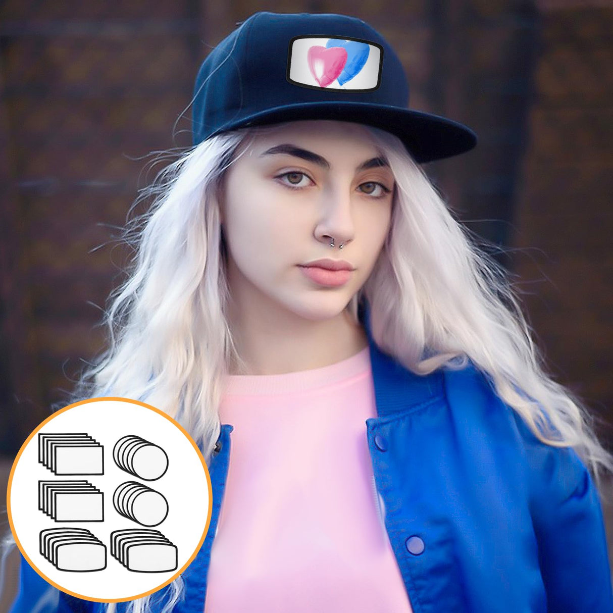 30 Pcs Fabric Iron-on Blank Patches with Black Border Sublimation Blanks Patches Blank Sublimation Hat Patches for DIY Crafts Clothes Caps T-Shirt Bags Backpack Uniforms(3 Shapes) Hariendny