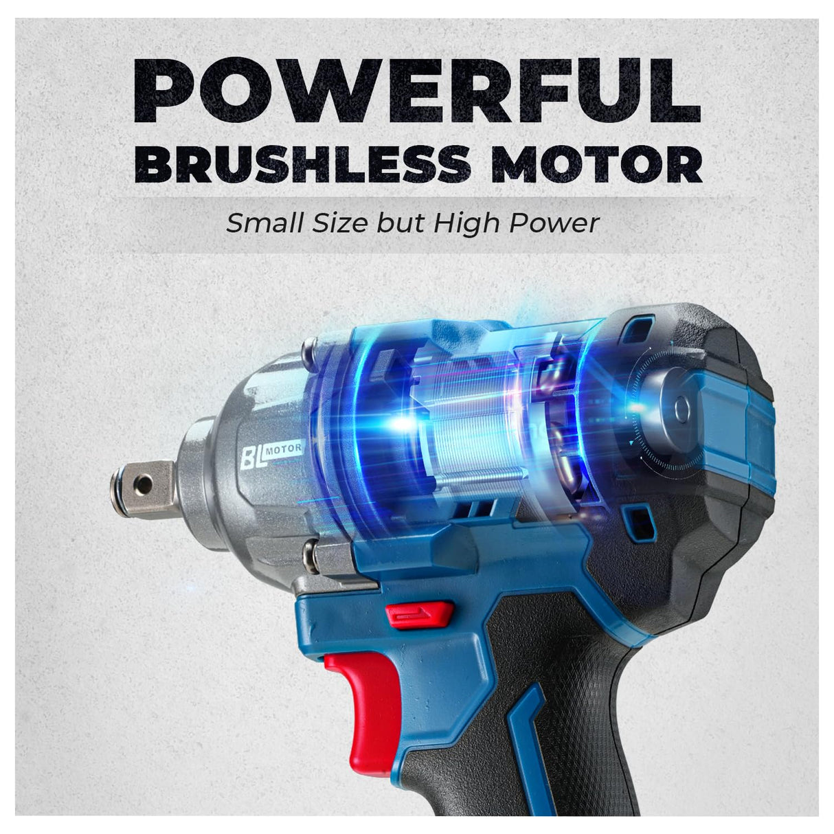 Dong Cheng 20V Cordless Impact Wrench, Max Torque 360 ft-lbs (488N.m), 1/2 inch with 3 Mode Speed, 2400 RPM Brushless Impact Gun, Includes 4.0Ah Battery, Charger, 4 Impact Sockets and Kit Bag Dong Cheng
