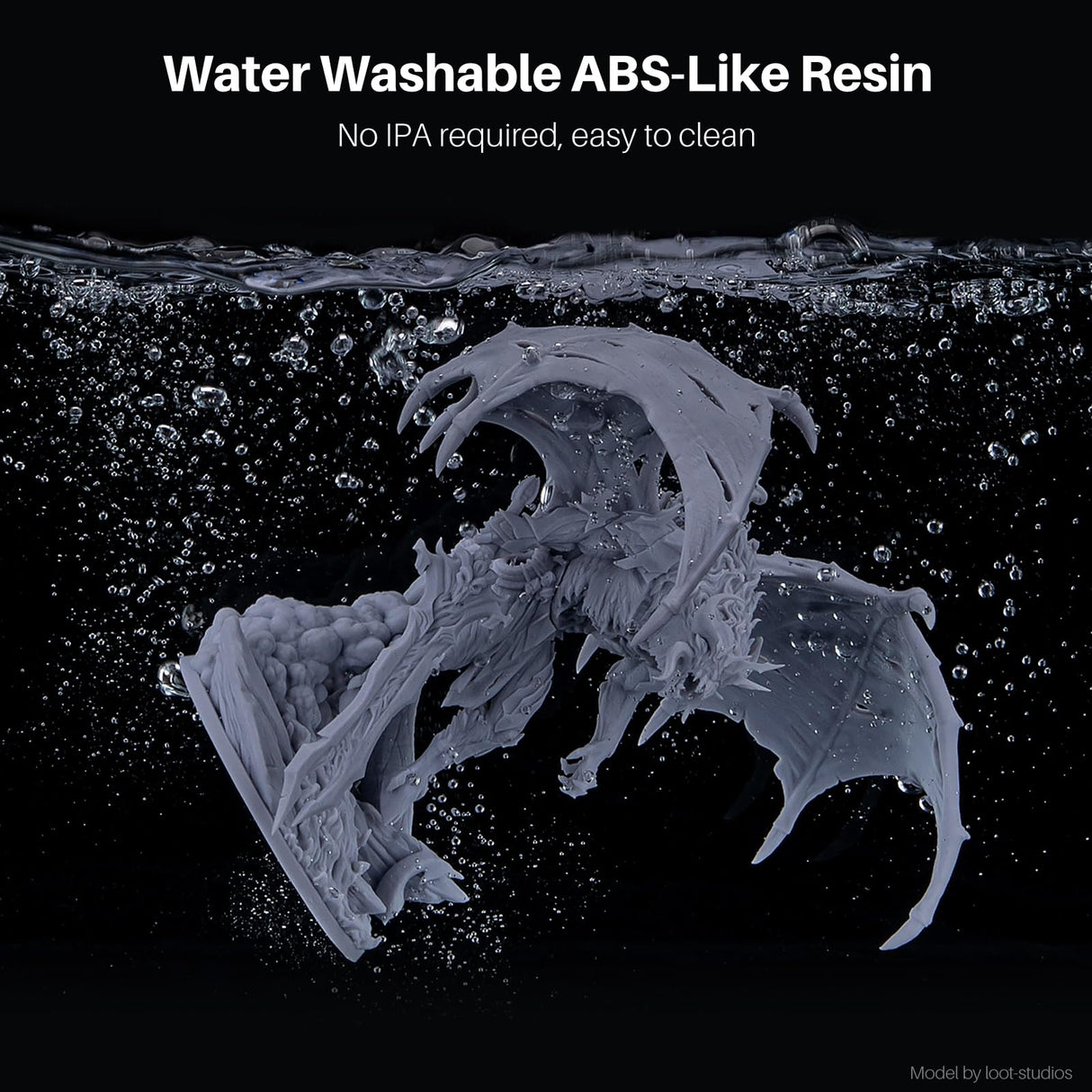 ELEGOO Water Washable ABS-Like Resin, 3D Printer Resin with High Toughness, Low Viscosity and High Precision, 405nm Rapid UV-Curing Photopolymer Resin, ABS Resin for LCD/DLP 3D Printing, Grey 1000g ELEGOO