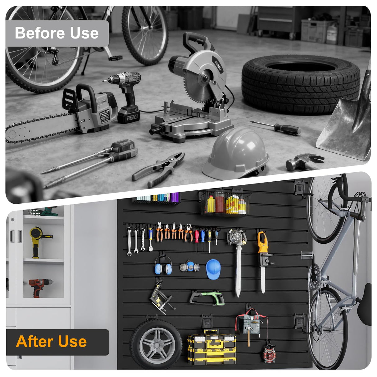 LILYPELLE Slatwall Panel 4 FT x 2 FT, Interlocking Slat Wall Paneling, PVC Slat Wall Panels, Heavy Duty Slatwall Organizer for Retail Display, Garage Storage LILYPELLE