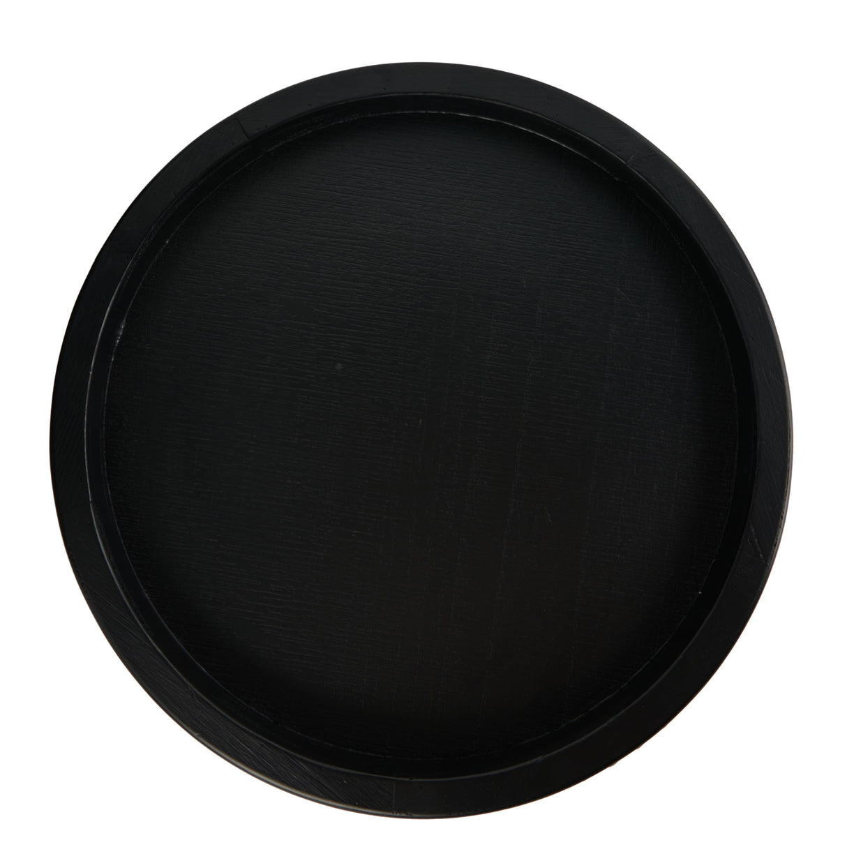 Creative Co-Op Farmhouse Decorative Wood Circle Hobnail Edge, Black Tray Creative Co-Op