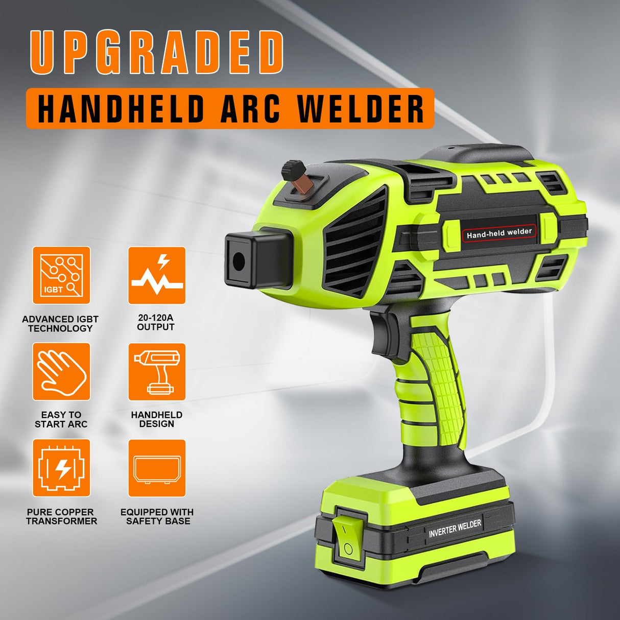 YesRight 110V 120Amp Welding Machine Handheld Portable ARC Welder Gun Hand Held Welder Machine with Digital Display IGBT Inverter 6 Variable Current Adjustment for 1/16''-1/8'' Welding Rods, Green YesRight