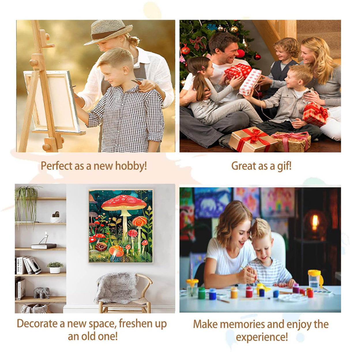 Artunion Mushroom Paint by Numbers for Adults, Forest Paint by Number Kits, DIY Oil Painting Paint by Number Kits on Canvas Arts Craft for Home Wall Decor 16x20 Inch Artunion