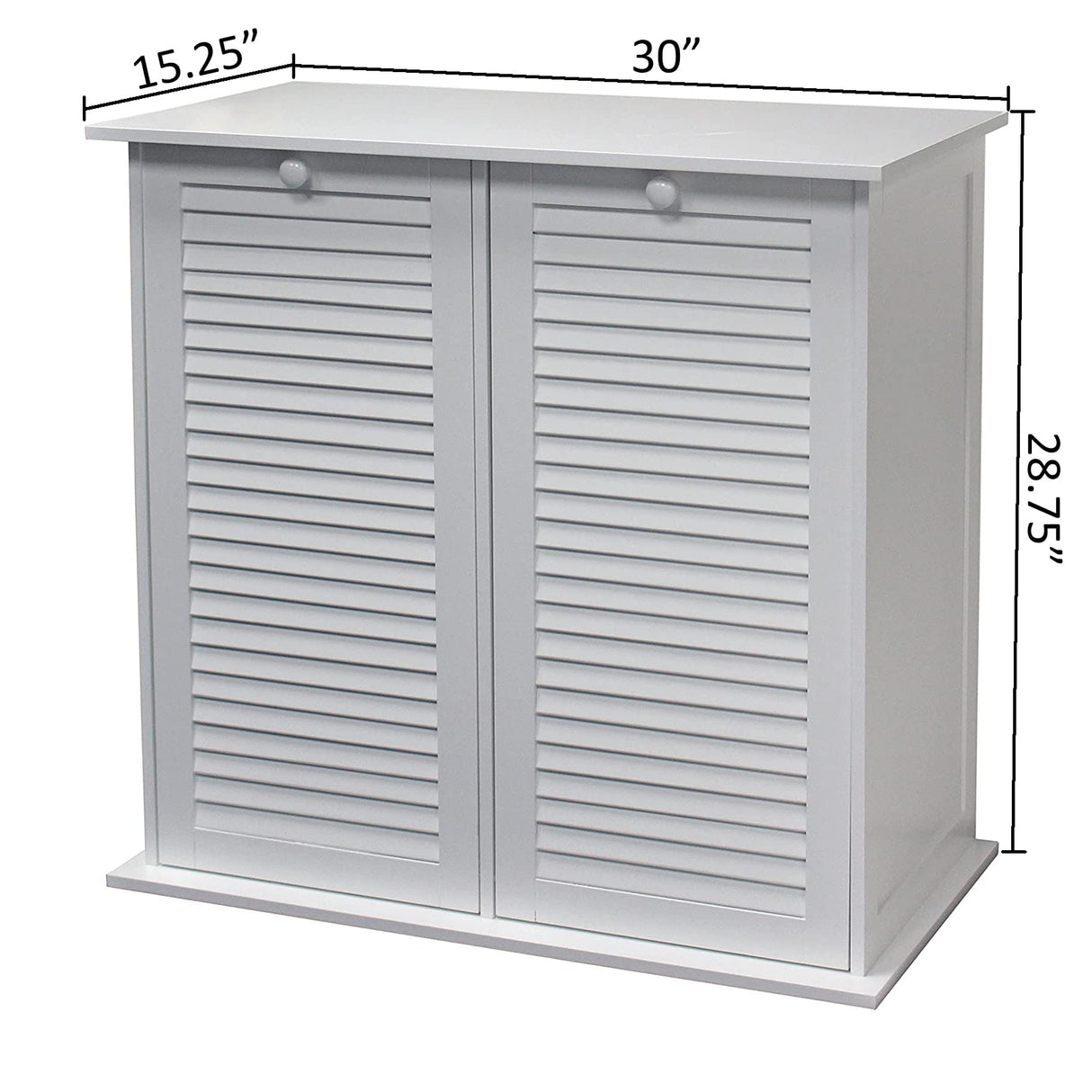 eHemco Dual Hamper Tilt Out Laundry Sorter with 2 Removable Compartment Cotton Bags, White eHemco