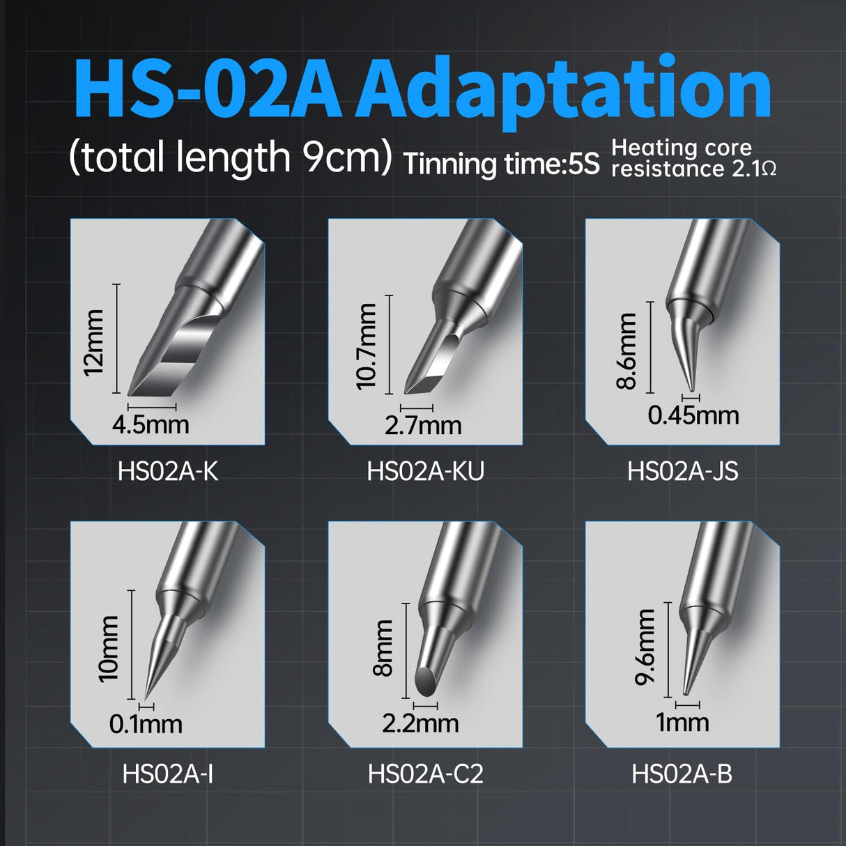 FNIRSI HS-02A 100W Portable Corded Soldering Iron Kit with Storage Case, 3S Fast Heating, 212-842℉, Pre-set 3 Groups Temperature, 6 F245 Soldering Tips, Smart Soldering Iron Pen for Electronics Repair FNIRSI