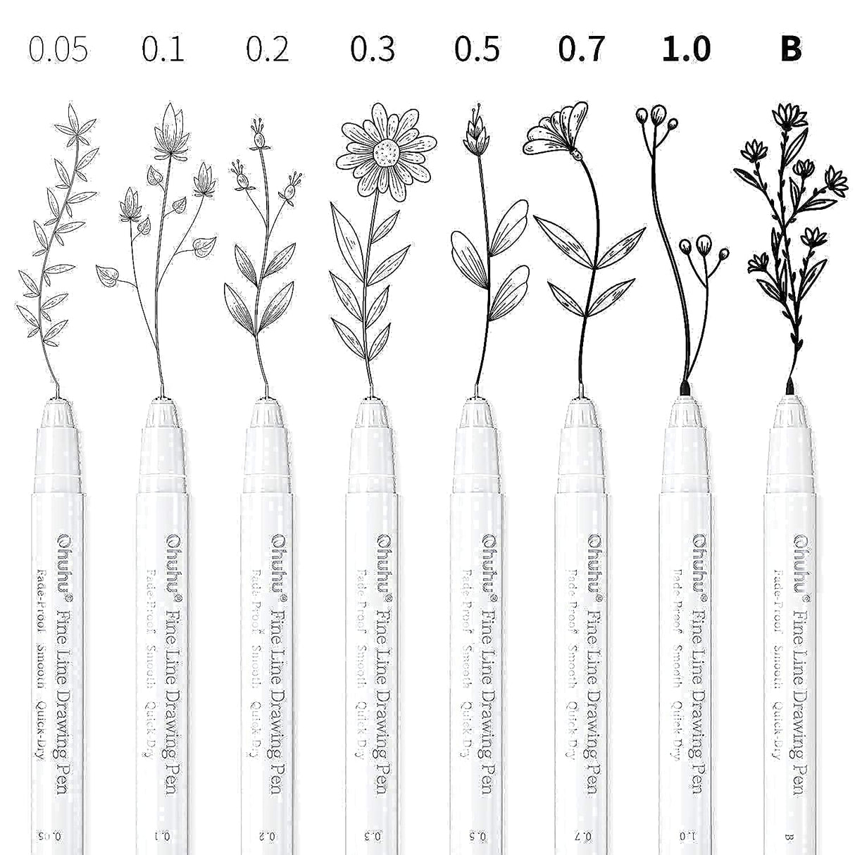 Ohuhu Markers, 48-color Double Tipped Alcohol Markers, Chisel & Fine Alcohol-based Art Marker Set + Fineliner Drawing Pen Set of 8 Pack Ultra Fine Line Drawing Markers Ohuhu