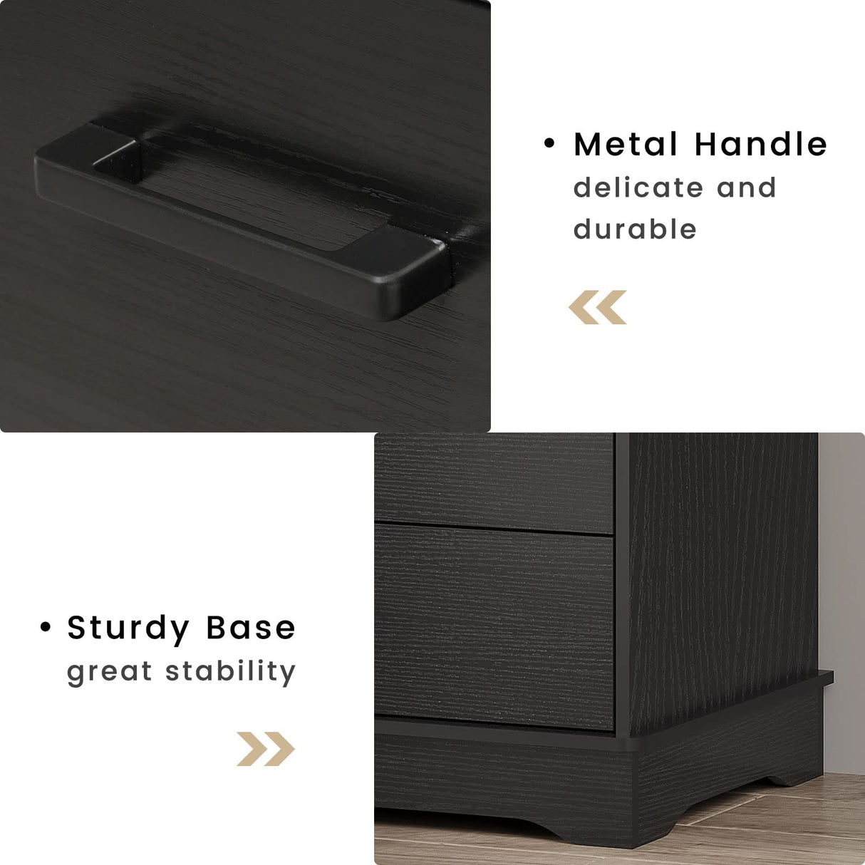 Hasuit Black 6 Drawer Dresser, Wooden Storage Chest of 6 Drawers, Vertical Large Capacity Clothing Storage Organizer, Tall Dressers for Bedroom, Hallway, Entryway Hasuit