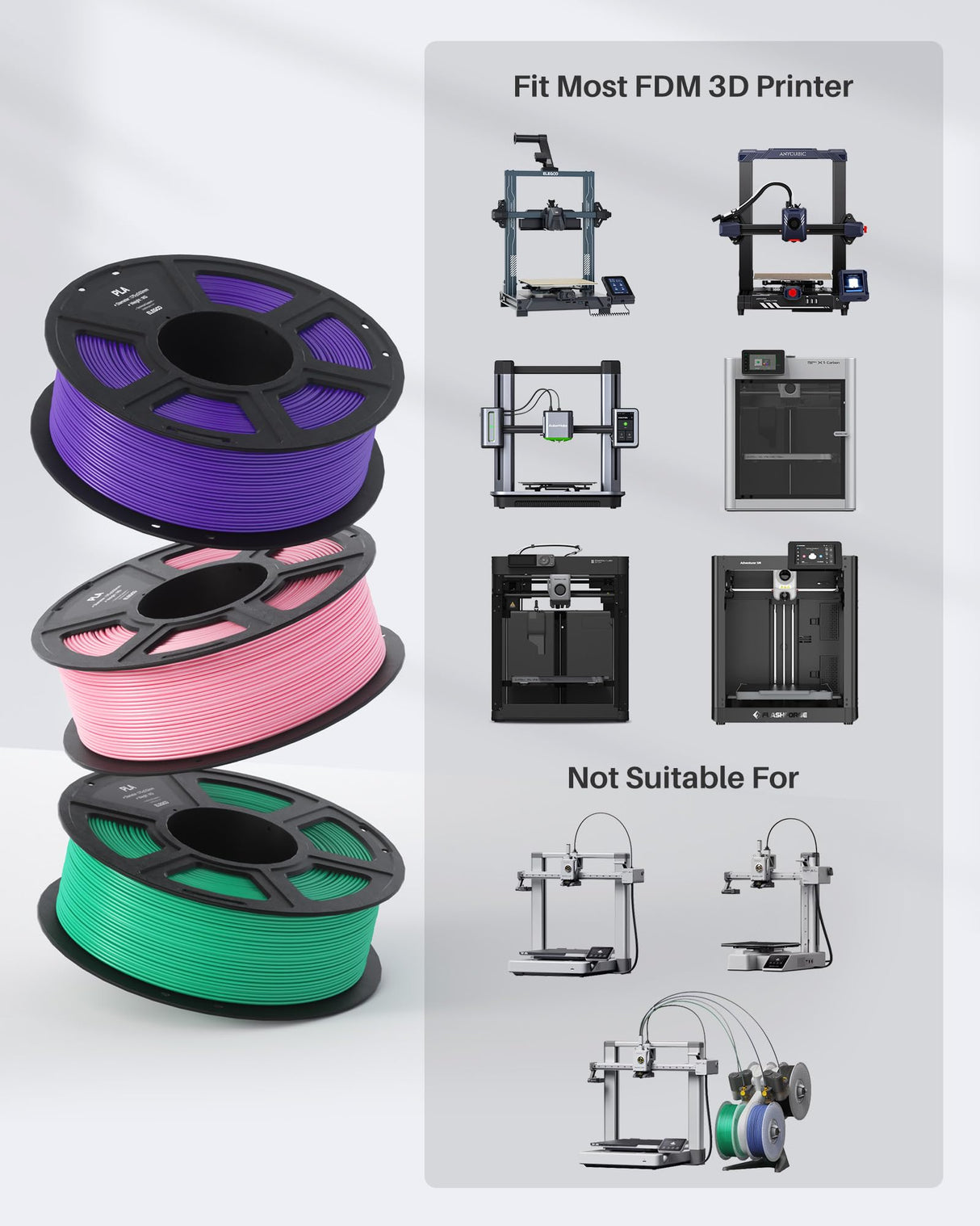 ELEGOO PLA Filament 1.75mm Black 1KG, 3D Printer Filament Dimensional Accuracy +/- 0.02mm, 1kg Spool(2.2lbs) Fit Most FDM 3D Printers ELEGOO