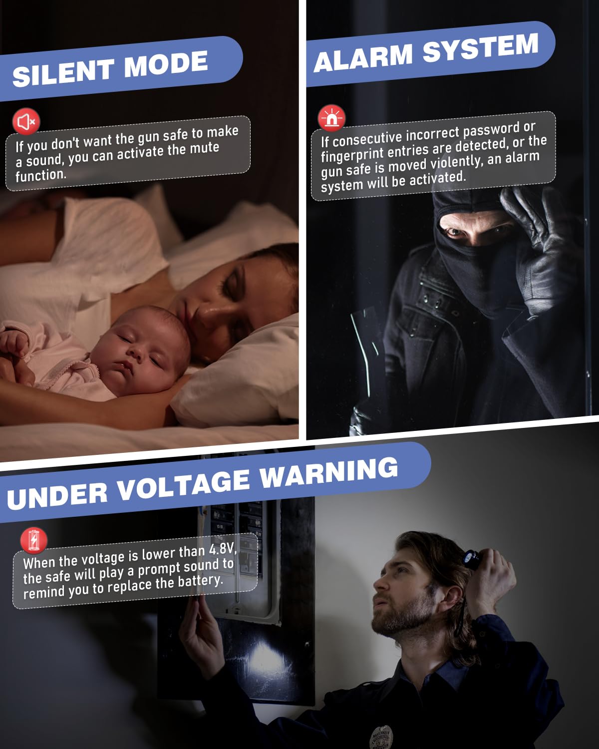 Luzfuego 20-25 Large Gun Safe, Fingerprint Gun Safe for Rifles and Pistols with LCD Keypad & Gun Rack, Unassembled Long Gun Cabinet for Home and Shotguns with Mute Function & Dual Alarm Luzfuego