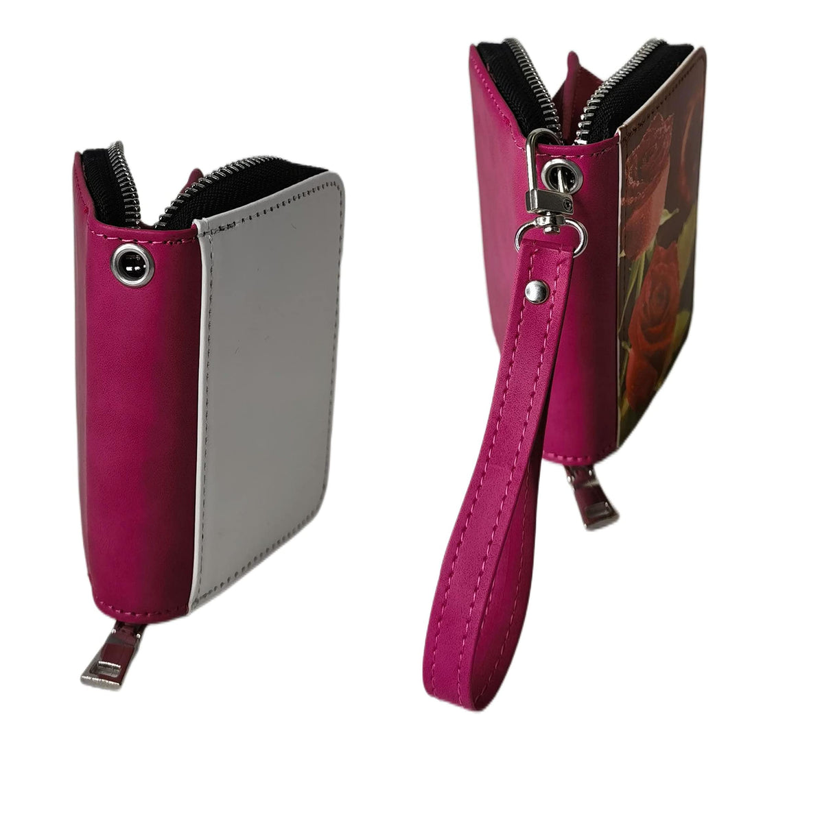 Sublimation Small Coin purse Women's Wallet Leather Coin credit Card holder Diy Craft (Pink) WoodArtSupply