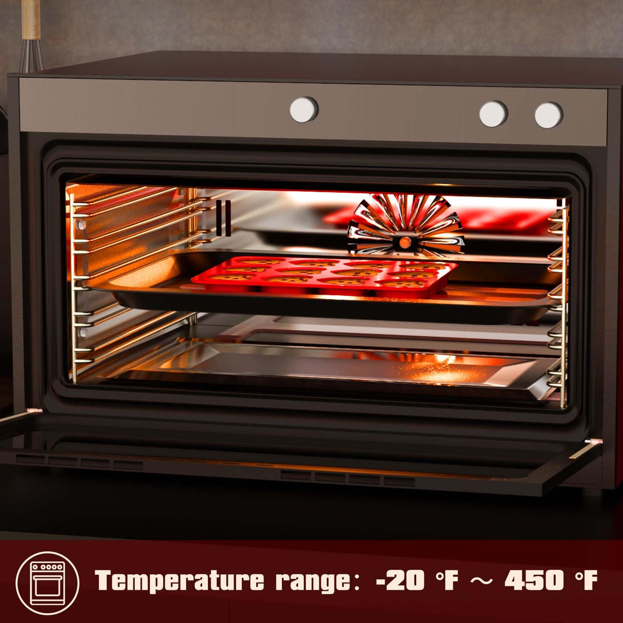 SILIVO Silicone Heart Shaped Muffin Pan (2 Pack) - Mini Heart Shaped Silicone Molds for Baking, Nonstick Heart Shaped Cupcake Pan for Brownies, Tartlets and Egg Bites SILIVO