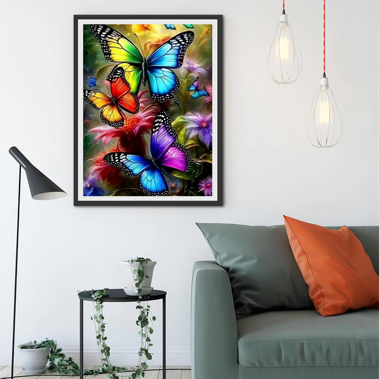 JAKI Butterfly Diamond Painting Kits for Adults Beginners-Butterfly Diamond Art Kit for Adults,5D DIY Gem Art Kits for Gift Home Wall Decor(12x16inch) JAKI