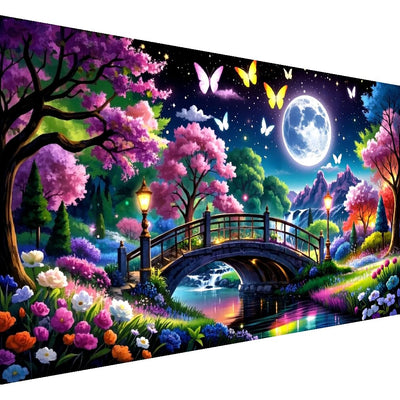 LWZAYS 5D Large Diamond Painting Kits for Adults, Landscape Diamond Art Painting Kit, DIY Full Drill Crystal Rhinestone Moon Arts and Crafts for Home Wall Decor 27.5 X 15.7inch