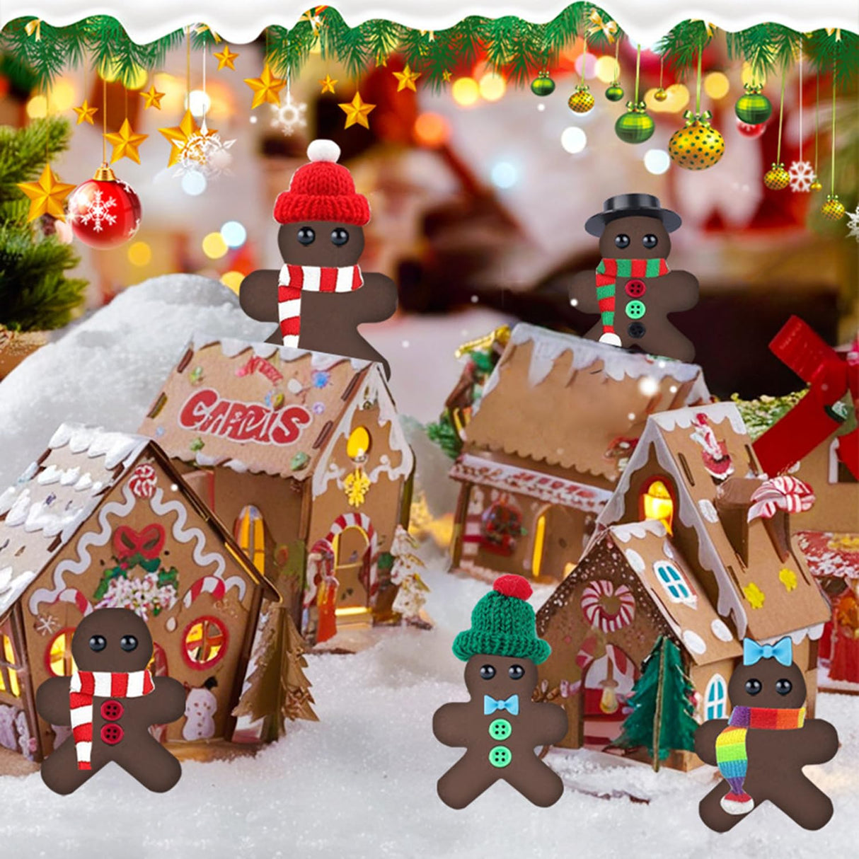 Christmas DIY Craft Kits - Air Dry Clay Craft Set Creative Modeling Kit for Indoor Decor & Handmade Ornaments Gift for Christmas Gifts & Holiday Activities (Gingerbread Man) juyght