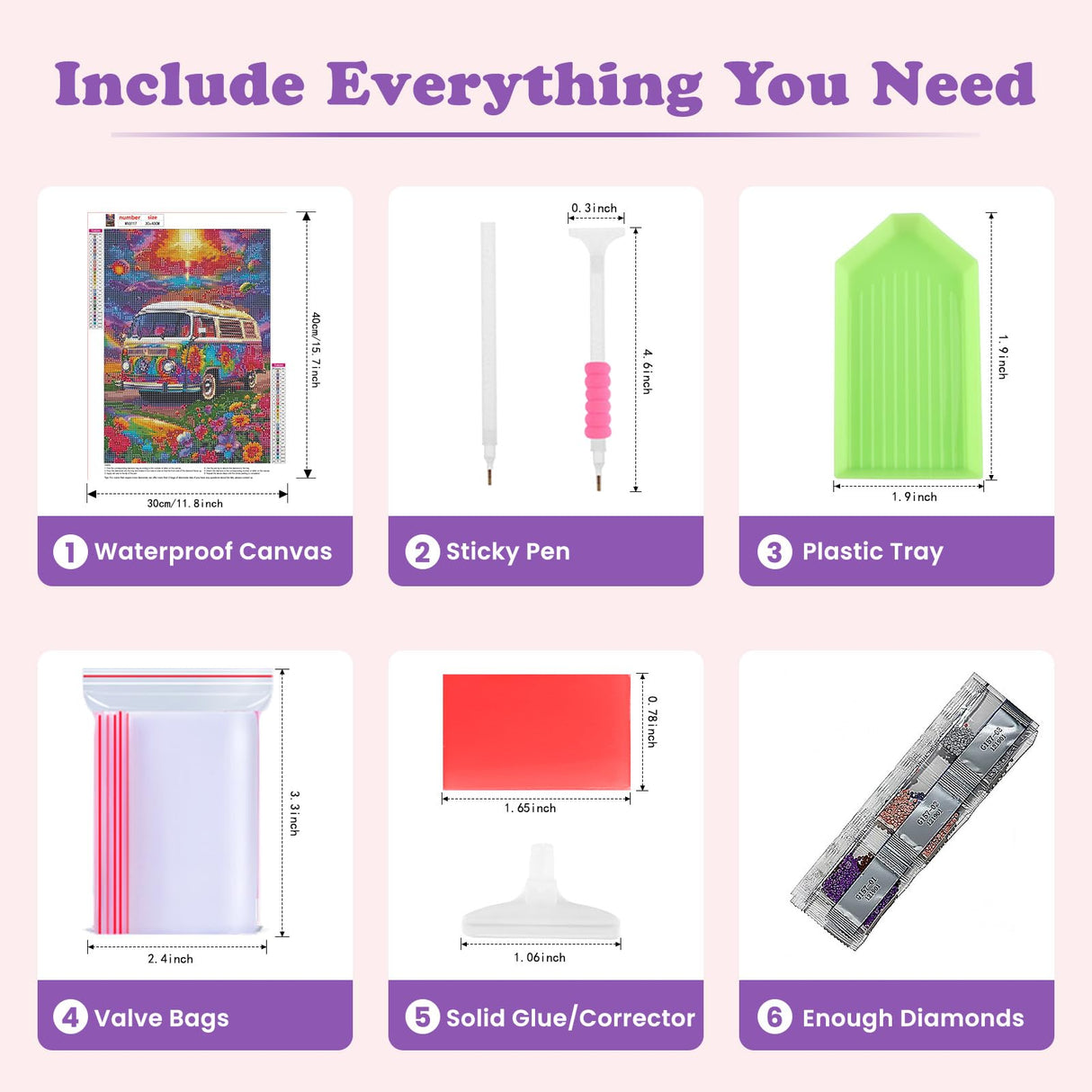 SENQAO Bus Diamond Painting Kits for Adults, Car Flower Full Drill Diamond Dots Paintings for Beginners, Round 5D Paint with Diamonds Pictures Gem Art Painting Kits DIY Crafts Kits 12x16inch SENQAO