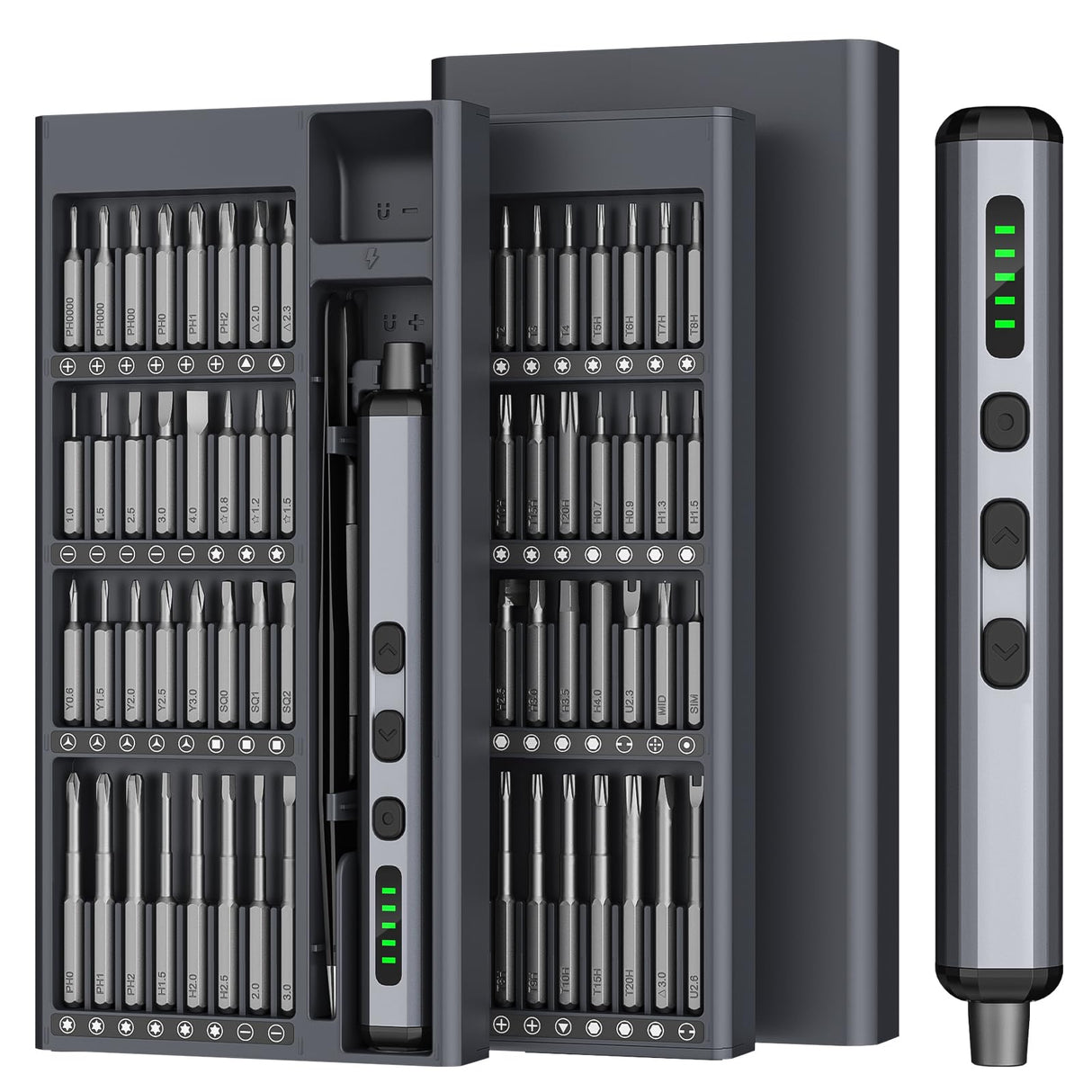 TanSon Mini Electric Screwdriver 3.7V, Precision Electric Screwdriver 72-in-1 Magnetic Bits, Cordless Screwdriver Set, Rechargeable Portable Repair Tool Kit for Electronics Laptops Glasses Clocks TanSon