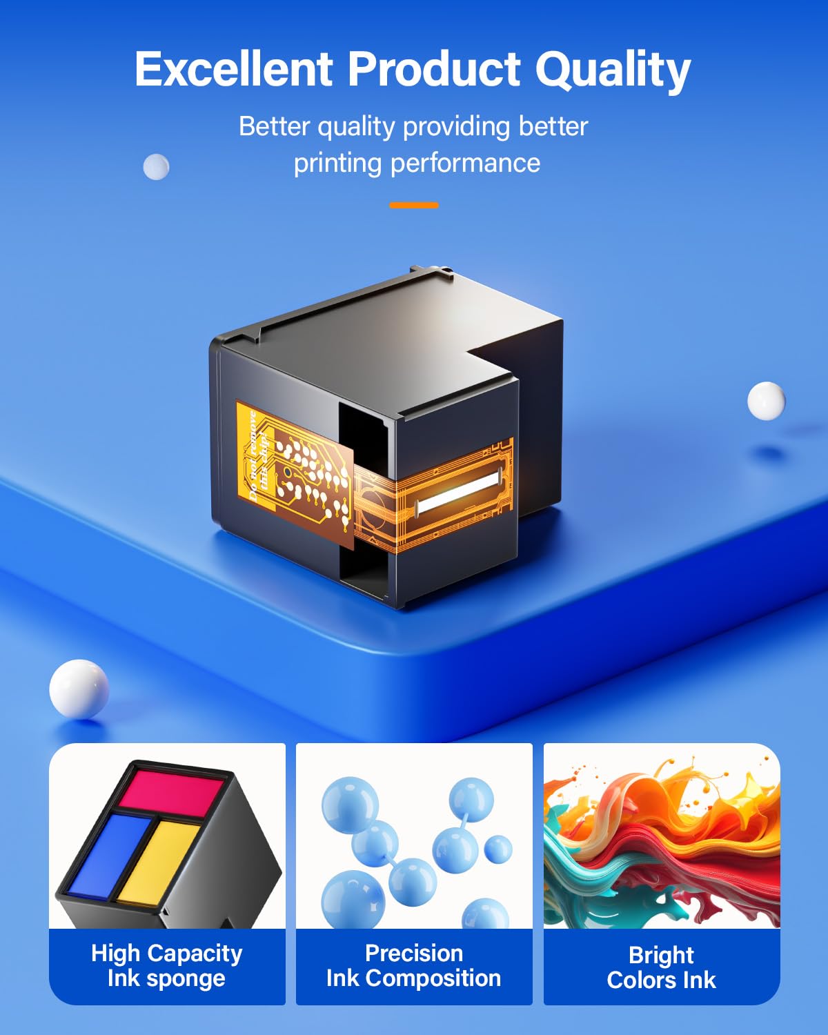 67XL Printer Ink for HP 67XL Ink Cartridges Black/Color Combo Pack Replacement for HP Ink 67 XL DeskJet 2700e 2755 2755e 2855e 4155e 4100 4255e Envy 6055e 6000 6055 6400 6455e 6455 Pro 6458 6475 1255 KingKJ